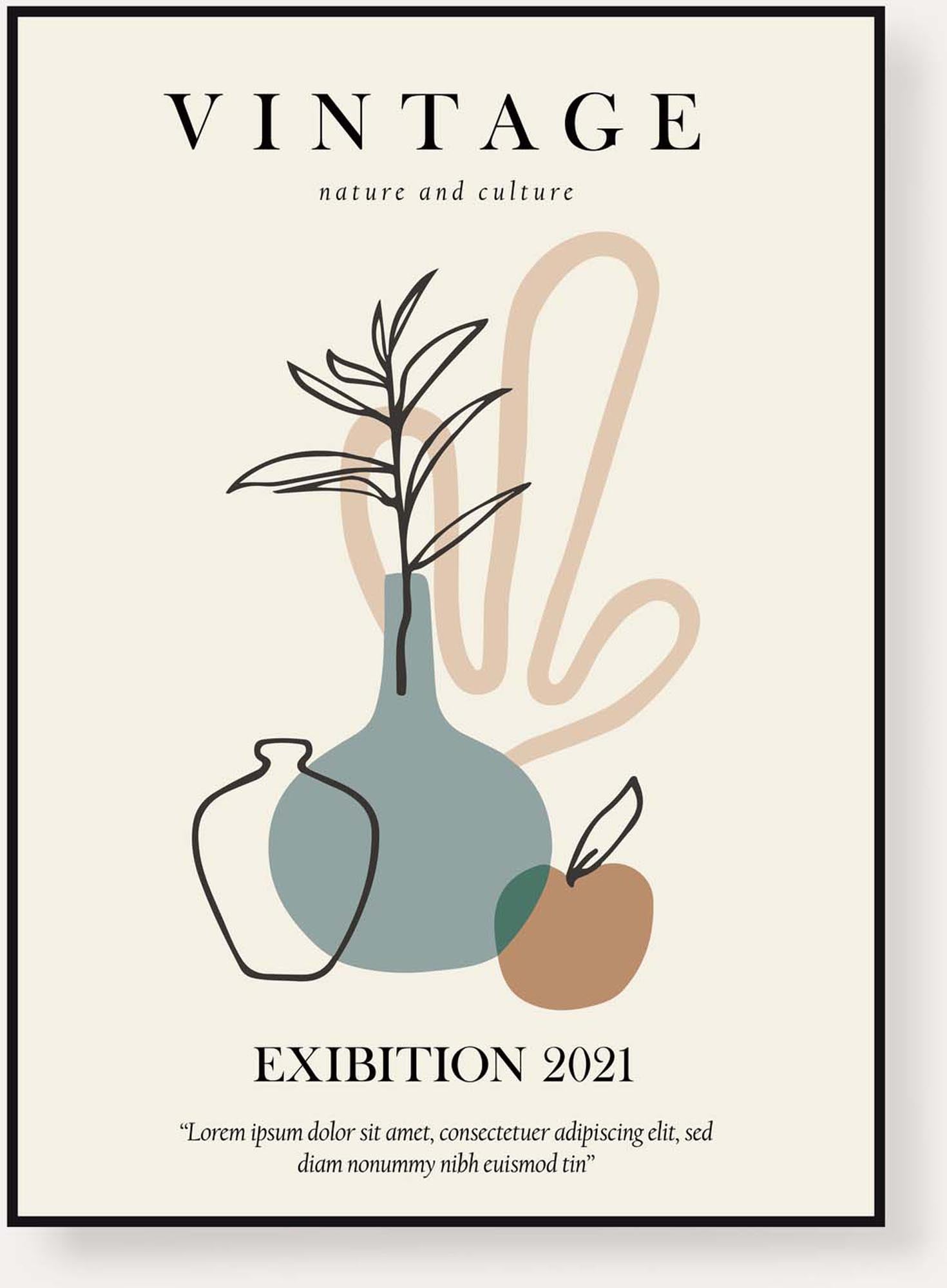 Vintage Poster in Beige präsentiert im Onlineshop von KAQTU Design AG. Bild ist von Venture Home
