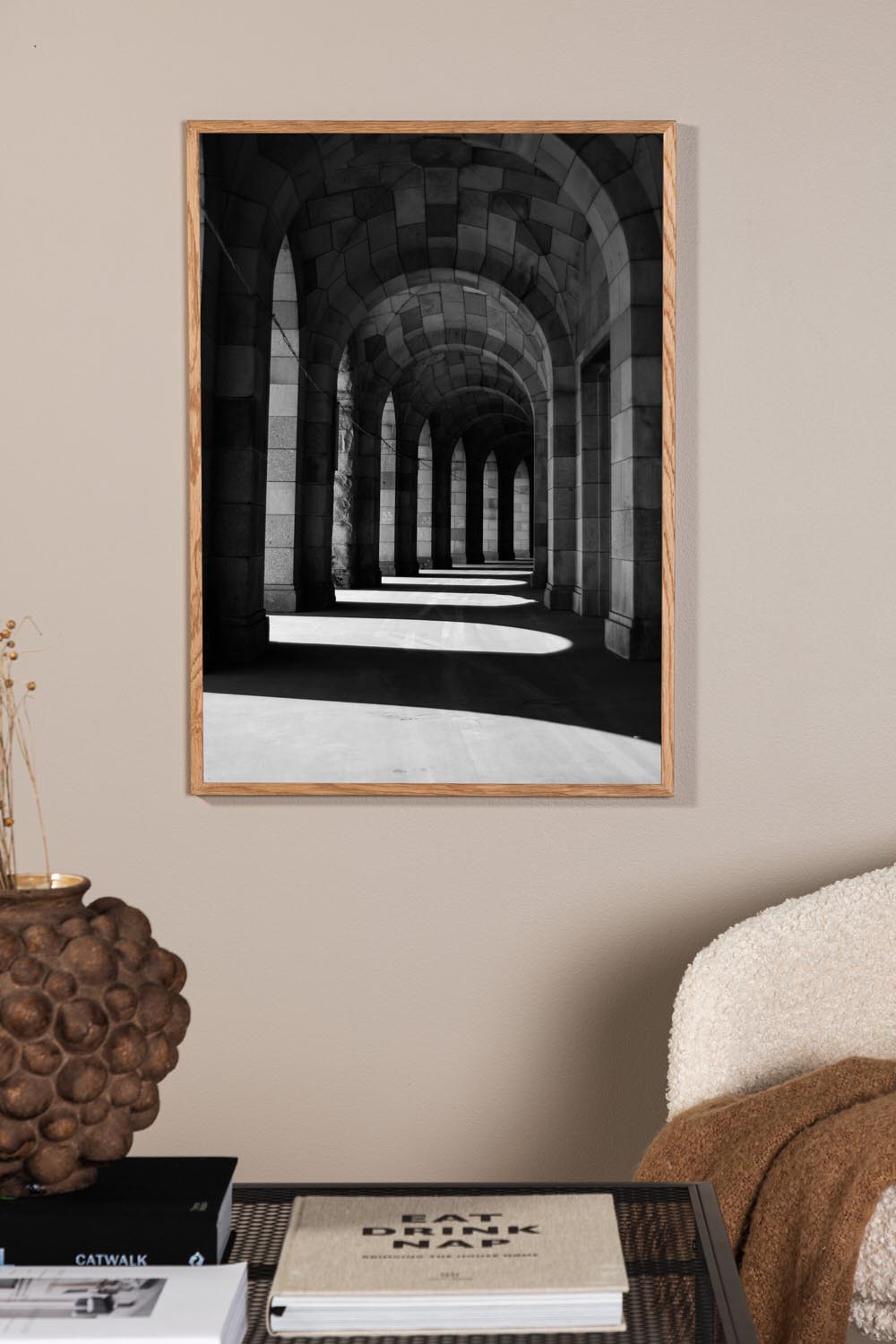 Walkway Poster in Beige präsentiert im Onlineshop von KAQTU Design AG. Bild ist von Venture Home