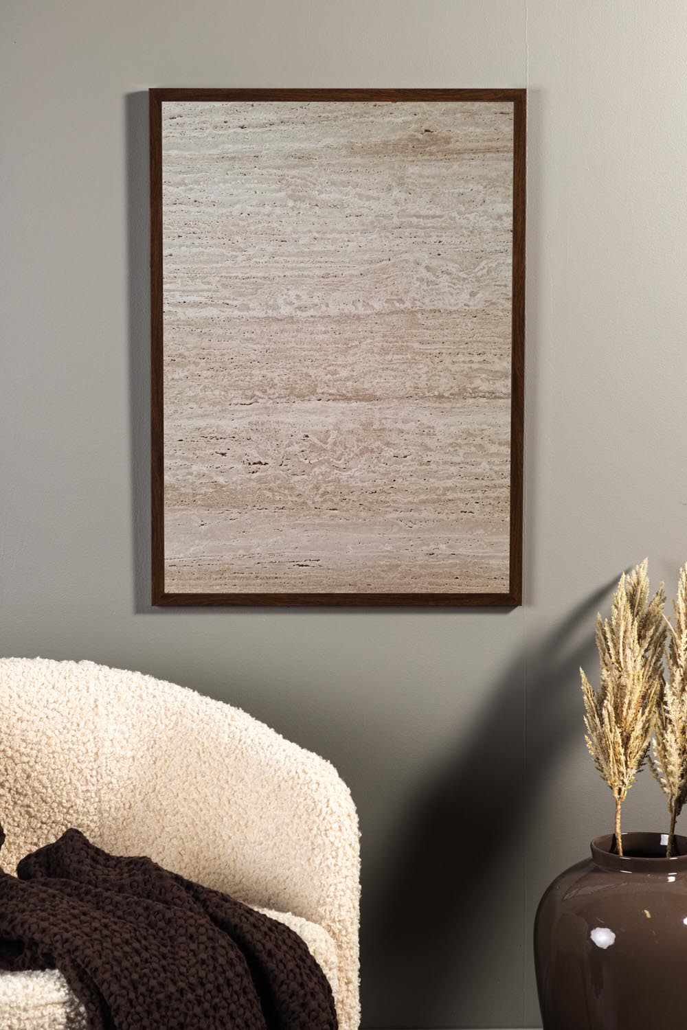 Stone Wall Poster in Beige präsentiert im Onlineshop von KAQTU Design AG. Bild ist von Venture Home