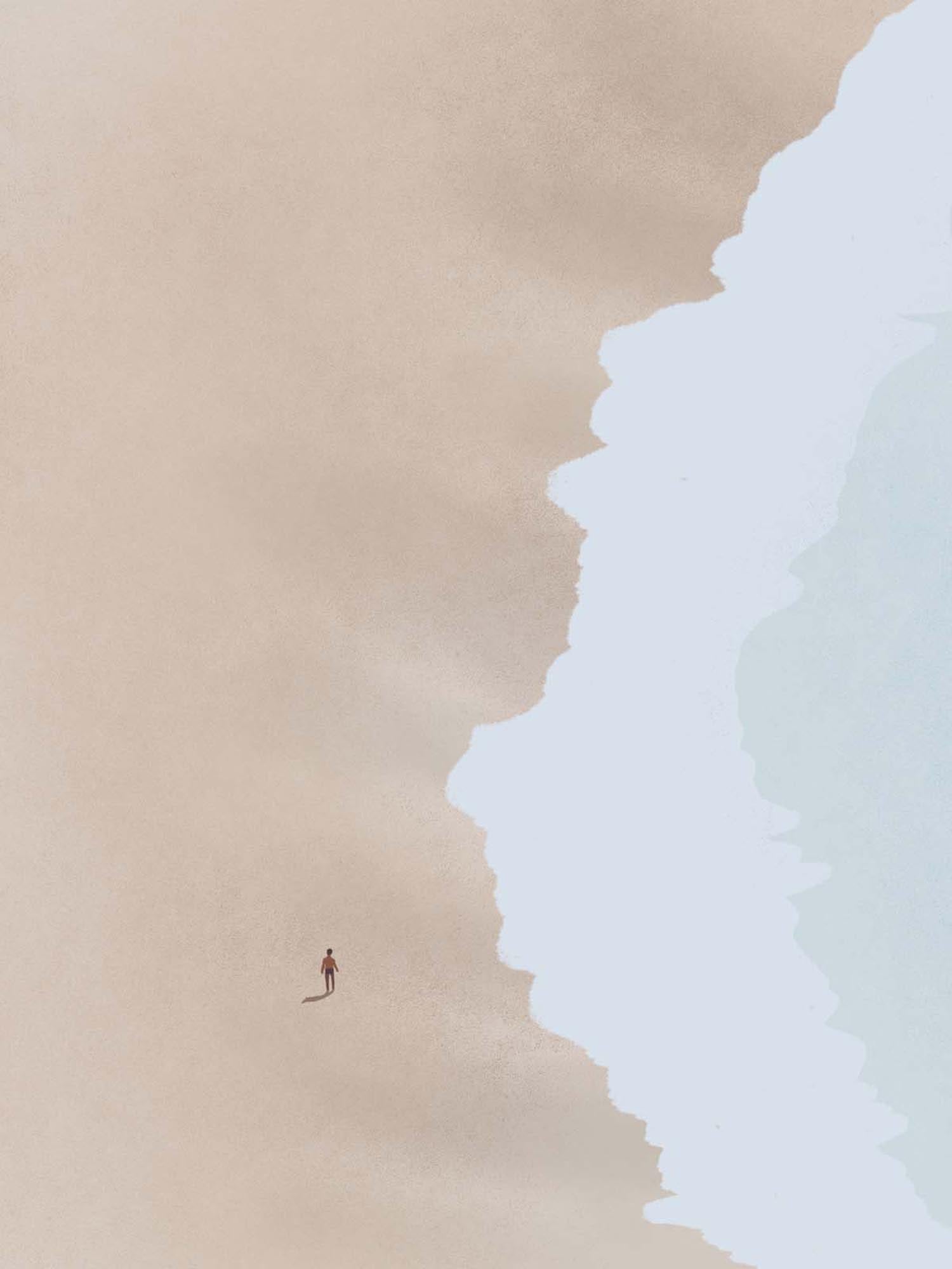 Beach Poster V3 in Beige präsentiert im Onlineshop von KAQTU Design AG. Bild ist von Venture Home