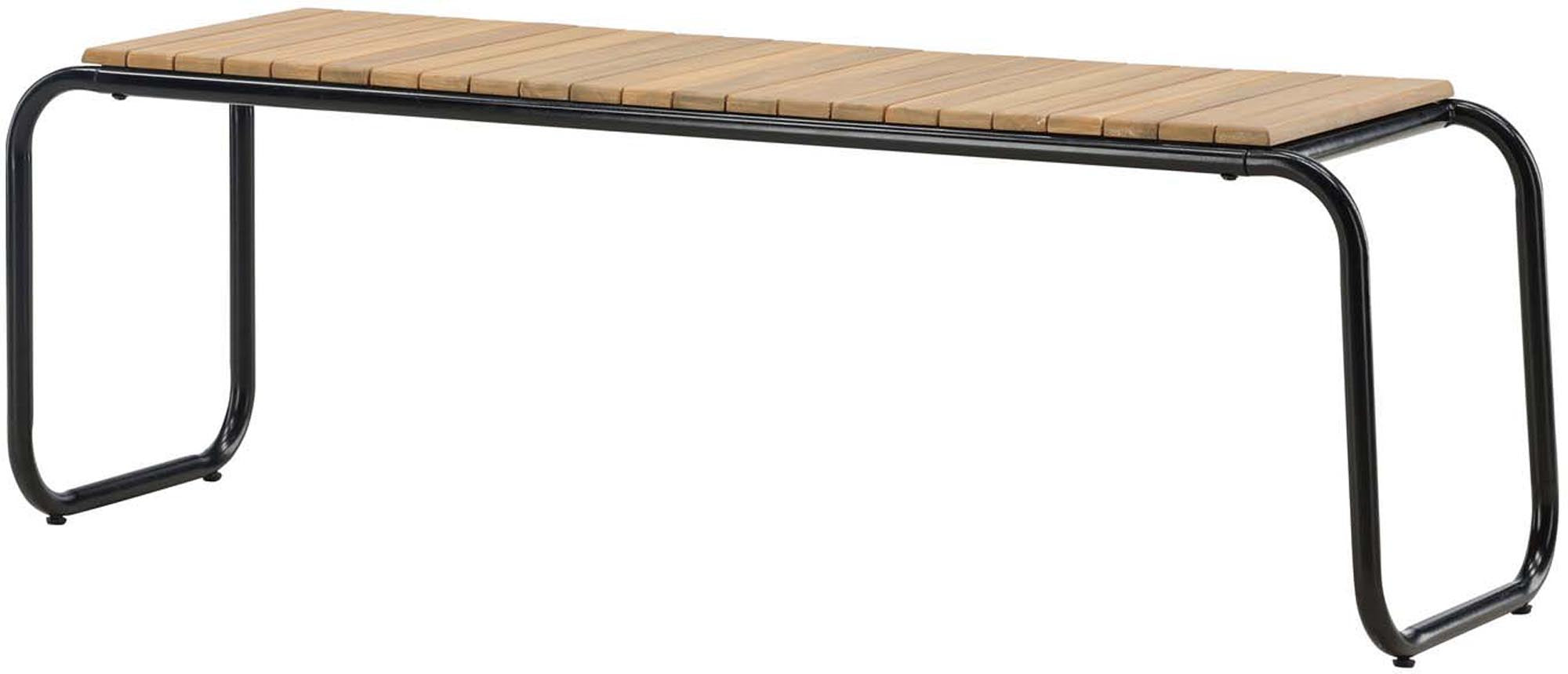 Die Holmbeck Bank: Stilvolles Lounge-Sofa aus Akazie und Stahl, ideal für Terrasse und Garten. Modern, wetterbeständig, vielseitig.