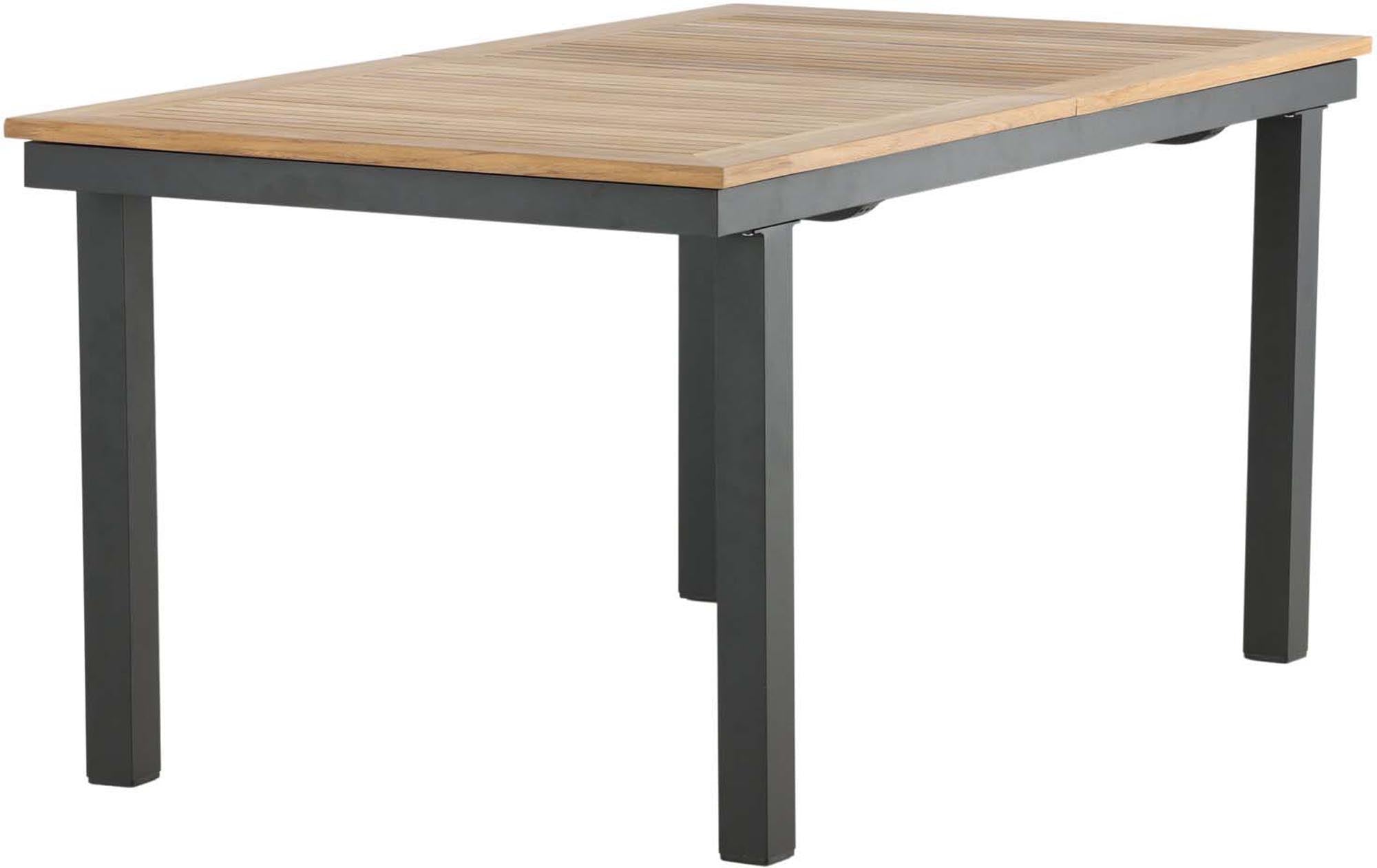 Eleganter, ausziehbarer Gartentisch aus hochwertigem Teakholz von Venture Home. Perfekt für gesellige Zusammenkünfte im Freien.