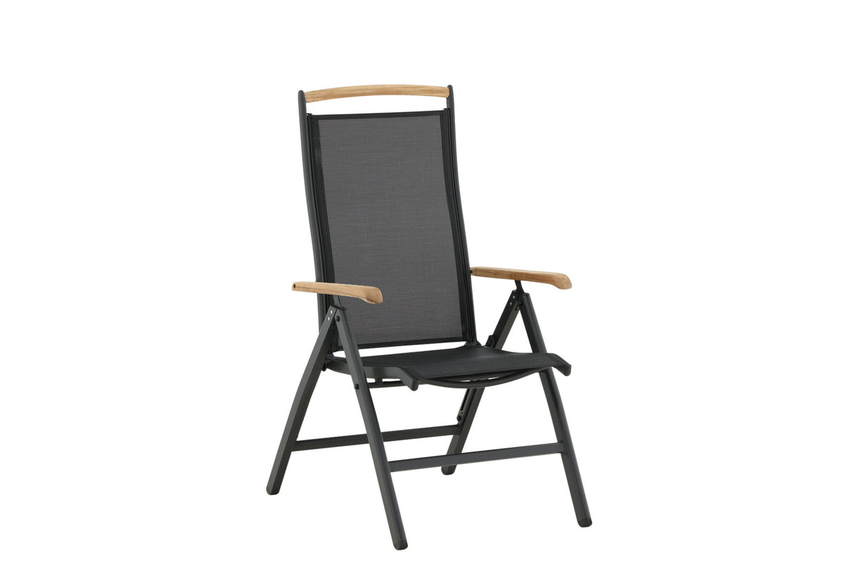 Panama Gartenstuhl in Schwarz präsentiert im Onlineshop von KAQTU Design AG. Gartenstuhl mit Armlehnen ist von Venture Home