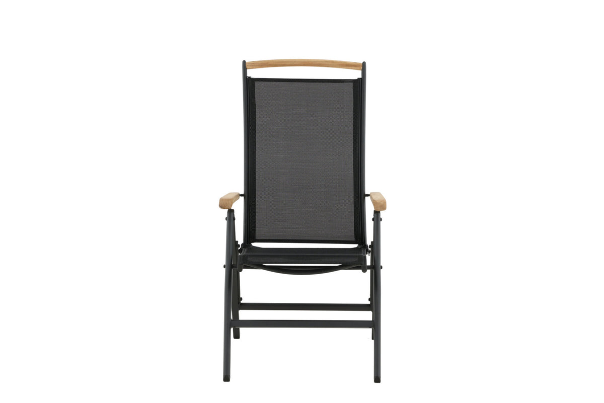 Panama Gartenstuhl in Schwarz präsentiert im Onlineshop von KAQTU Design AG. Gartenstuhl mit Armlehnen ist von Venture Home