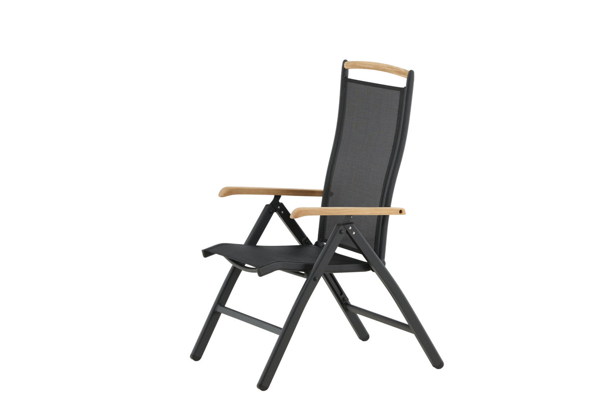 Panama Gartenstuhl in Schwarz präsentiert im Onlineshop von KAQTU Design AG. Gartenstuhl mit Armlehnen ist von Venture Home