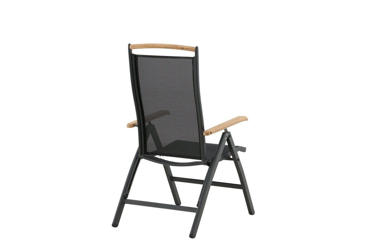 Panama Gartenstuhl in Schwarz präsentiert im Onlineshop von KAQTU Design AG. Gartenstuhl mit Armlehnen ist von Venture Home