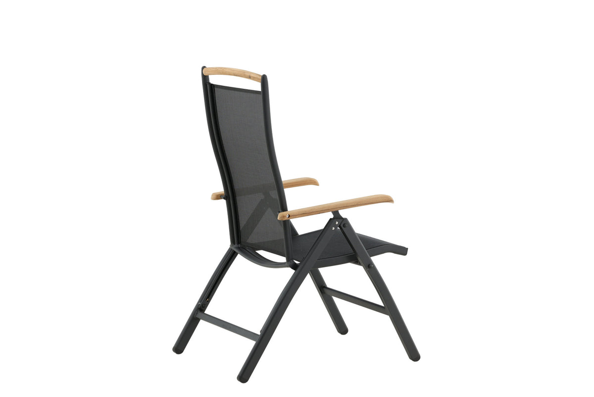 Panama Gartenstuhl in Schwarz präsentiert im Onlineshop von KAQTU Design AG. Gartenstuhl mit Armlehnen ist von Venture Home