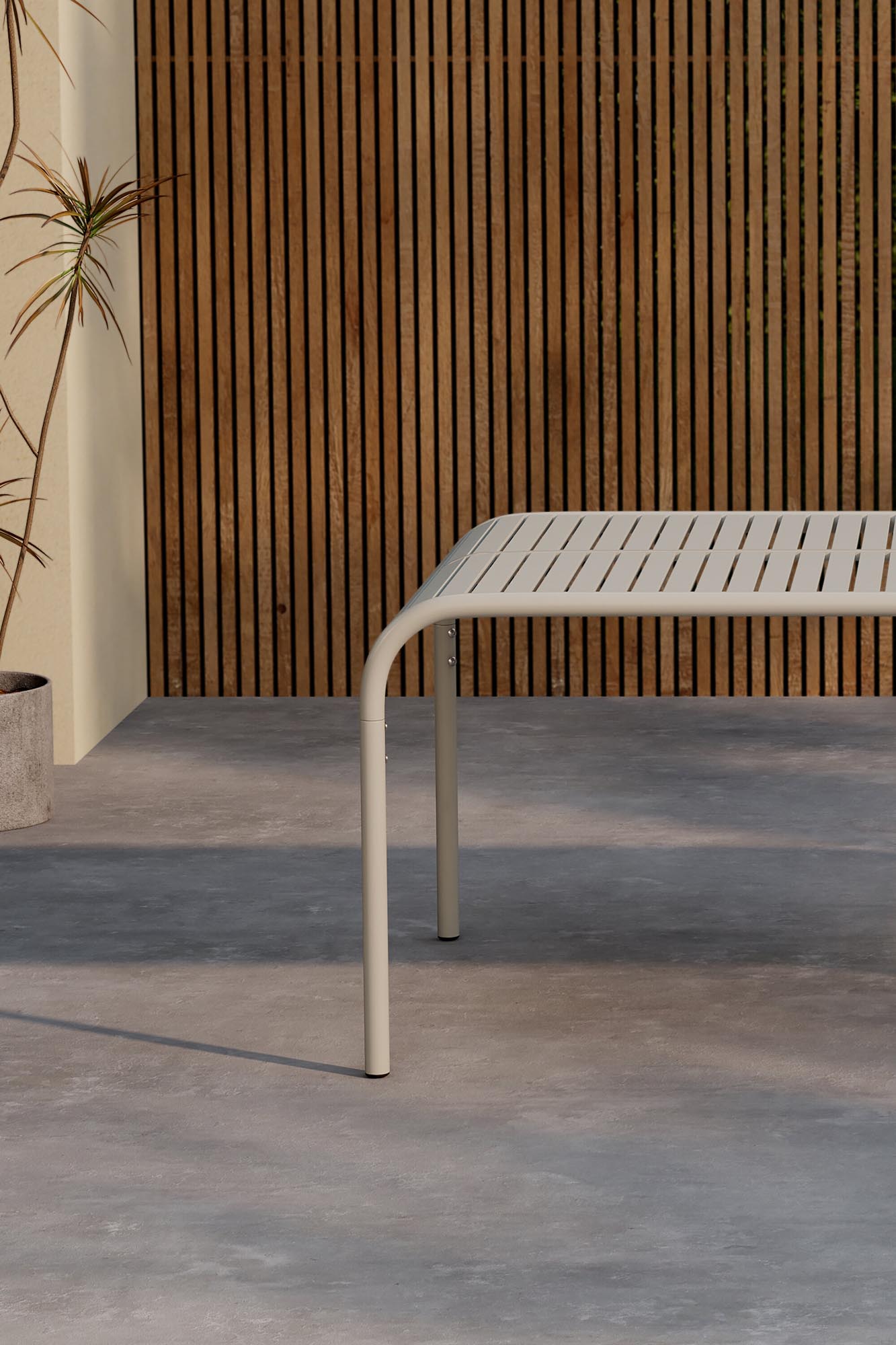 Der Borneo Tisch vereint modernes Design mit Funktionalität, ideal für stilvolle Outdoor-Dinner mit bis zu acht Gästen.