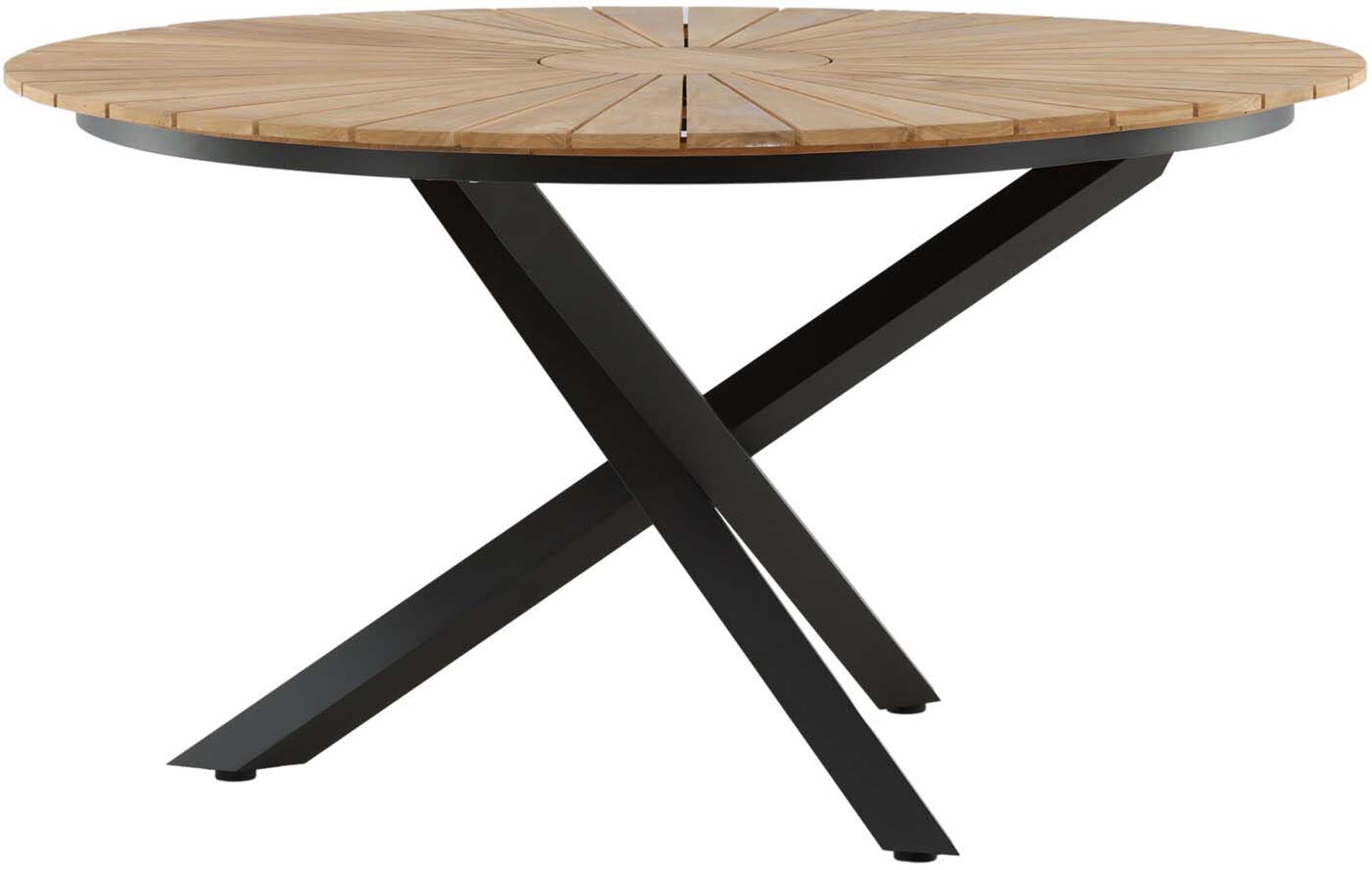 Runder Gartentisch Mexiko von Venture Home: Stilvolles Design aus hochwertigem Teakholz und Aluminium für gesellige Momente im Freien.