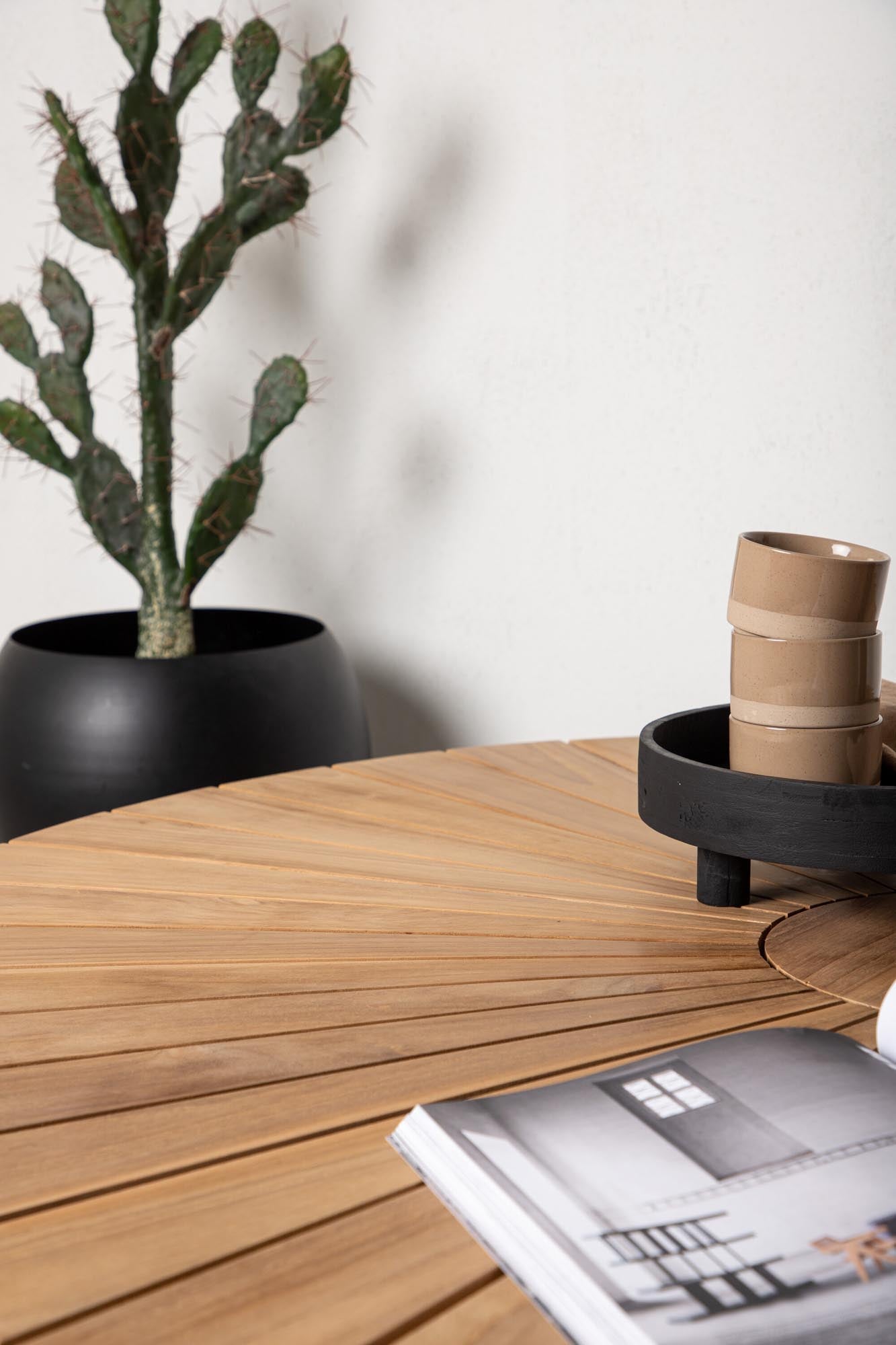 Runder Gartentisch Mexiko von Venture Home: Hochwertiges Teakholz und robustes Aluminium vereinen sich für stilvolle Outdoor-Momente.