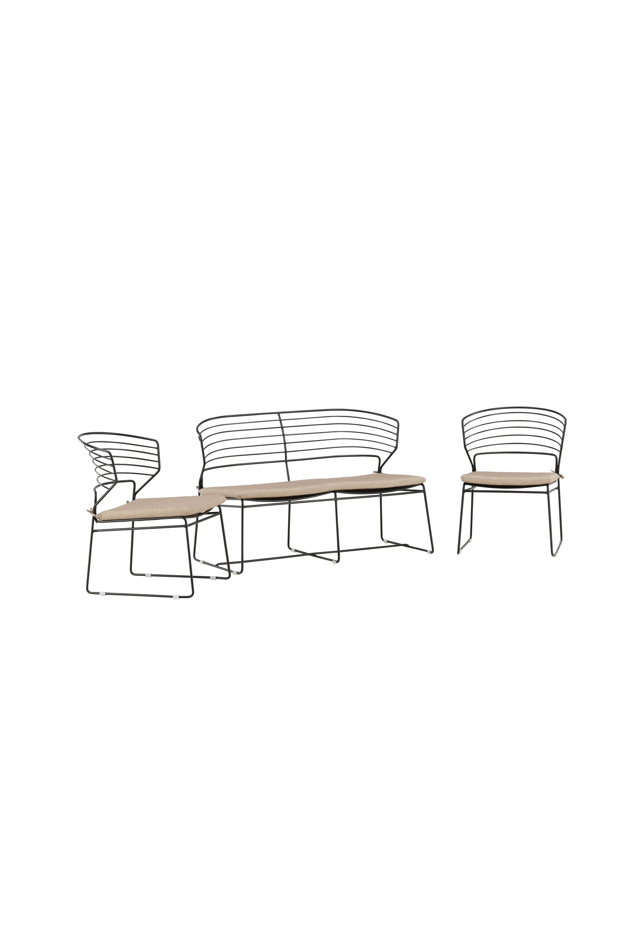 Milano Loungeset Outdoor in Schwarz präsentiert im Onlineshop von KAQTU Design AG. Loungeset ist von Venture Home