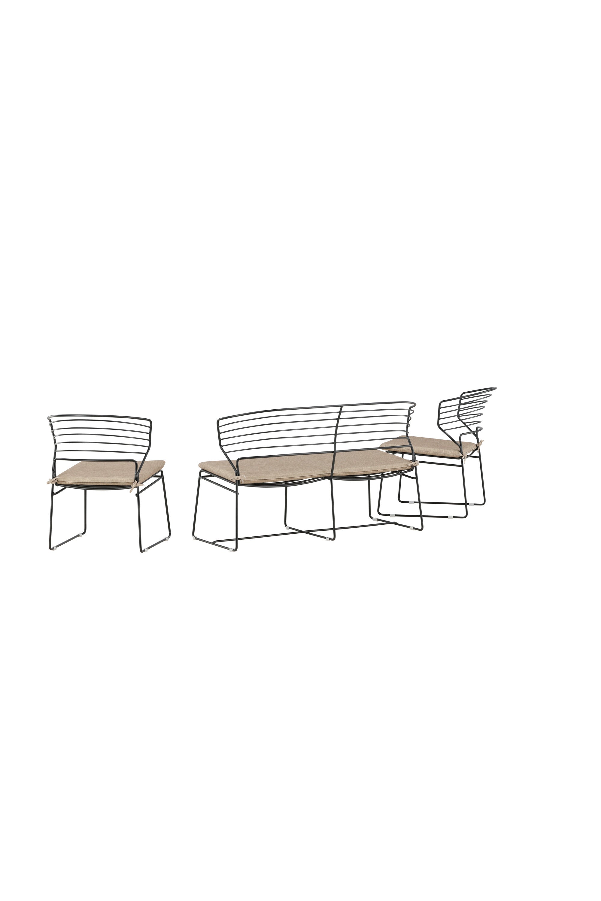 Milano Loungeset Outdoor in Schwarz präsentiert im Onlineshop von KAQTU Design AG. Loungeset ist von Venture Home
