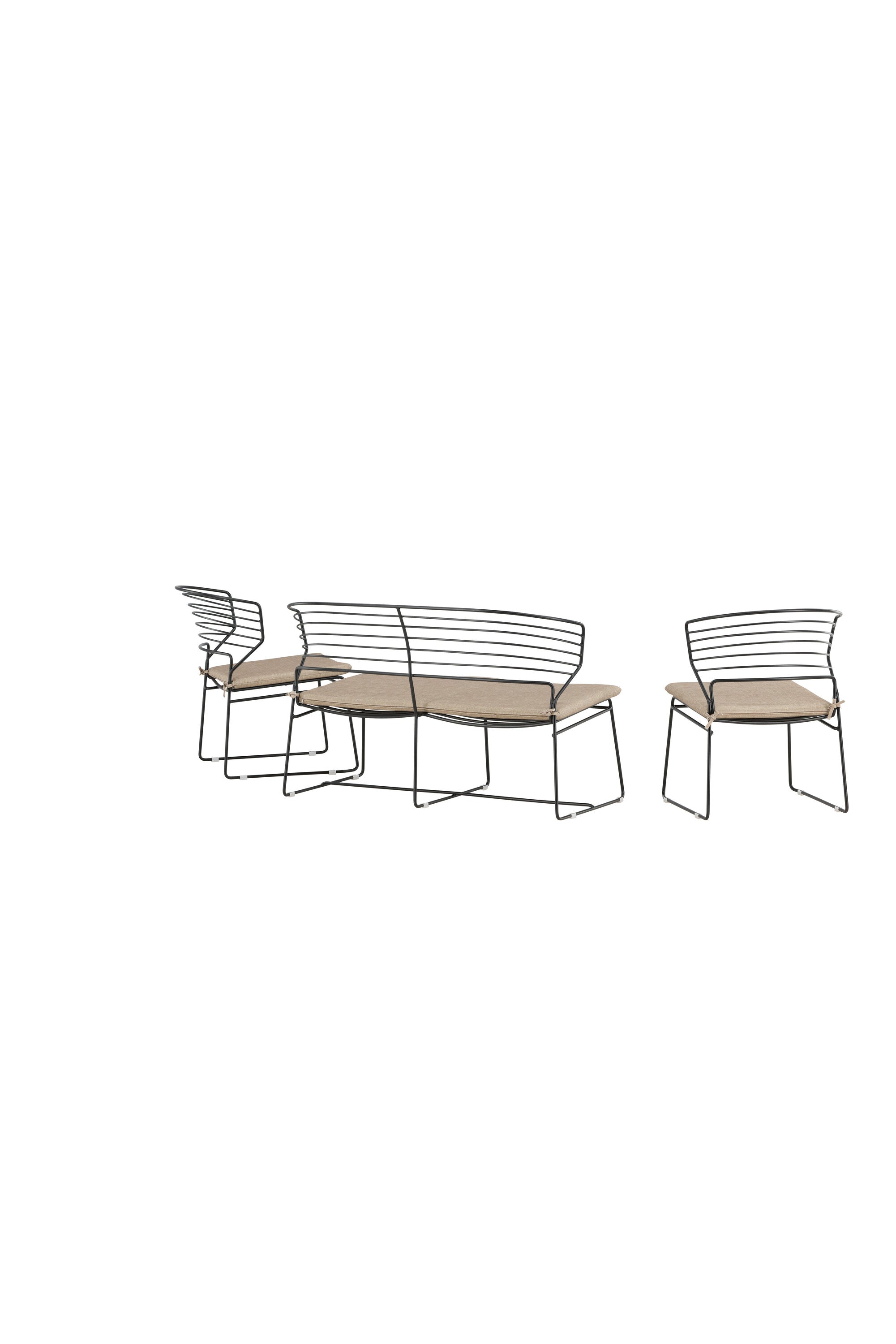Milano Loungeset Outdoor in Schwarz präsentiert im Onlineshop von KAQTU Design AG. Loungeset ist von Venture Home