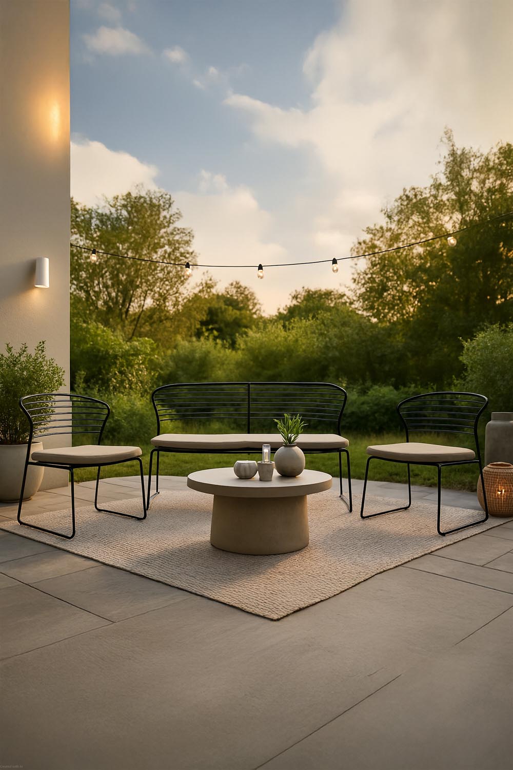 Milano Loungeset Outdoor in Schwarz präsentiert im Onlineshop von KAQTU Design AG. Loungeset ist von Venture Home