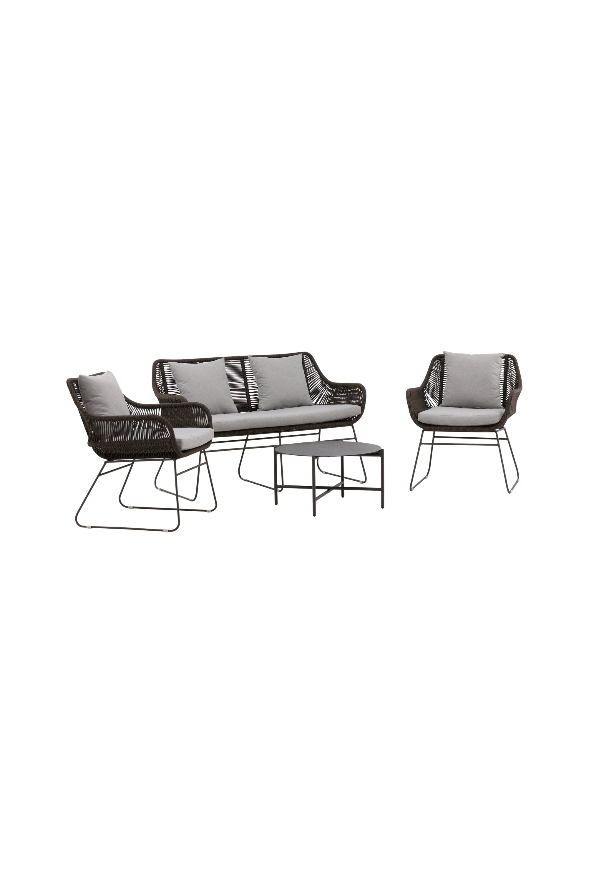 Davao Conversation Set in Grau/Braun/Dunkelgrau präsentiert im Onlineshop von KAQTU Design AG. Loungeset ist von Venture Home