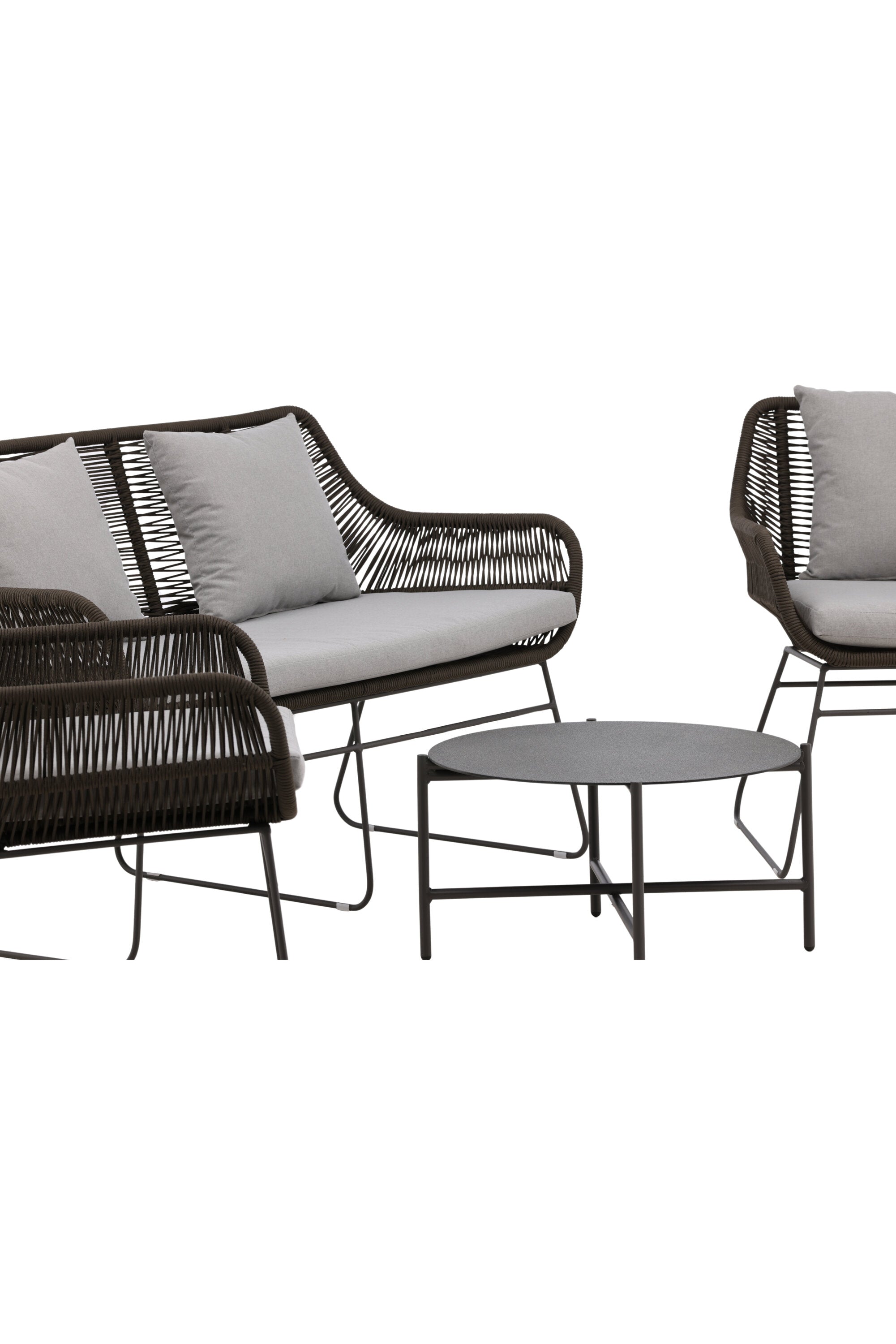 Davao Conversation Set in Grau/Braun/Dunkelgrau präsentiert im Onlineshop von KAQTU Design AG. Loungeset ist von Venture Home