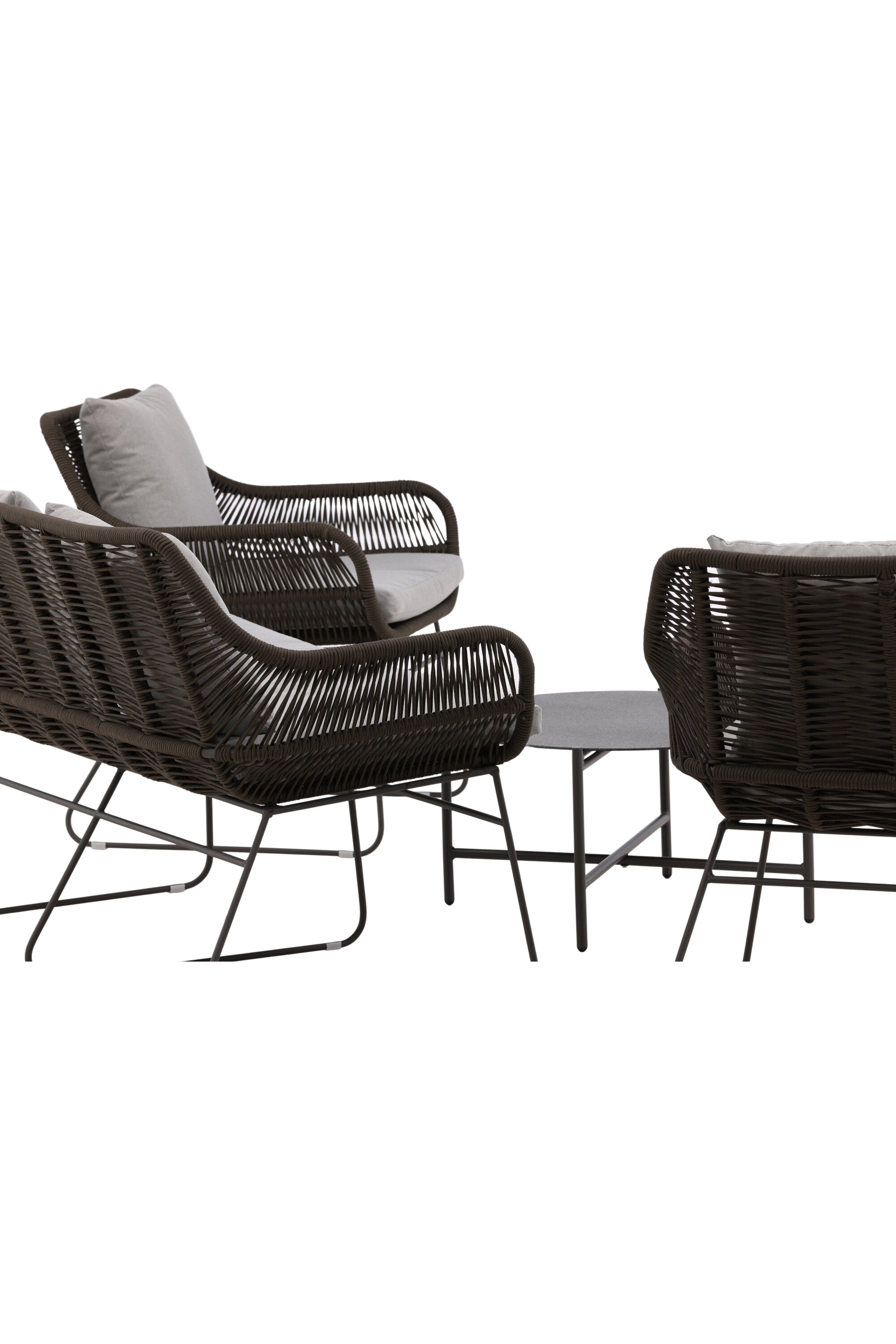 Davao Conversation Set in Grau/Braun/Dunkelgrau präsentiert im Onlineshop von KAQTU Design AG. Loungeset ist von Venture Home