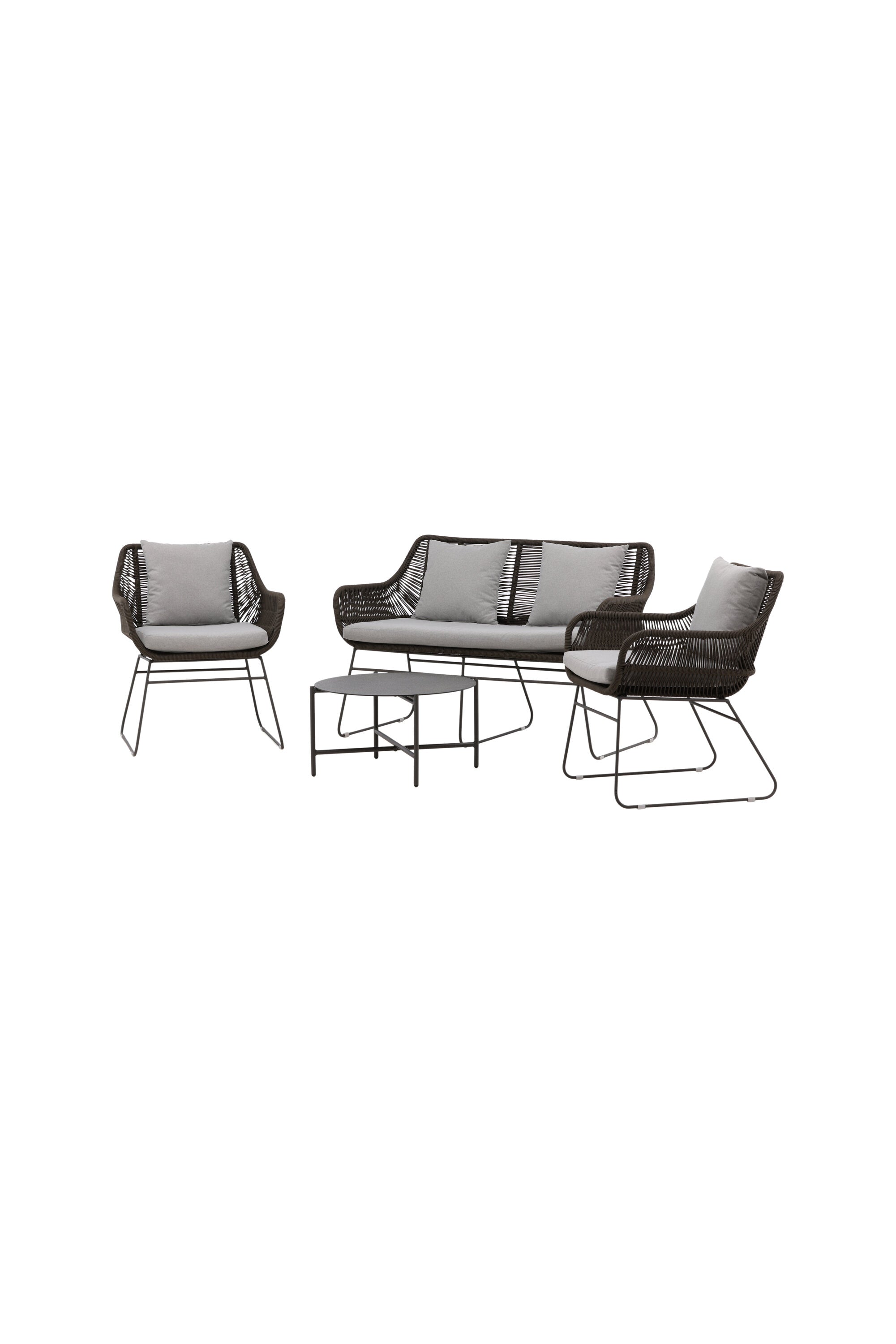 Davao Conversation Set in Grau/Braun/Dunkelgrau präsentiert im Onlineshop von KAQTU Design AG. Loungeset ist von Venture Home