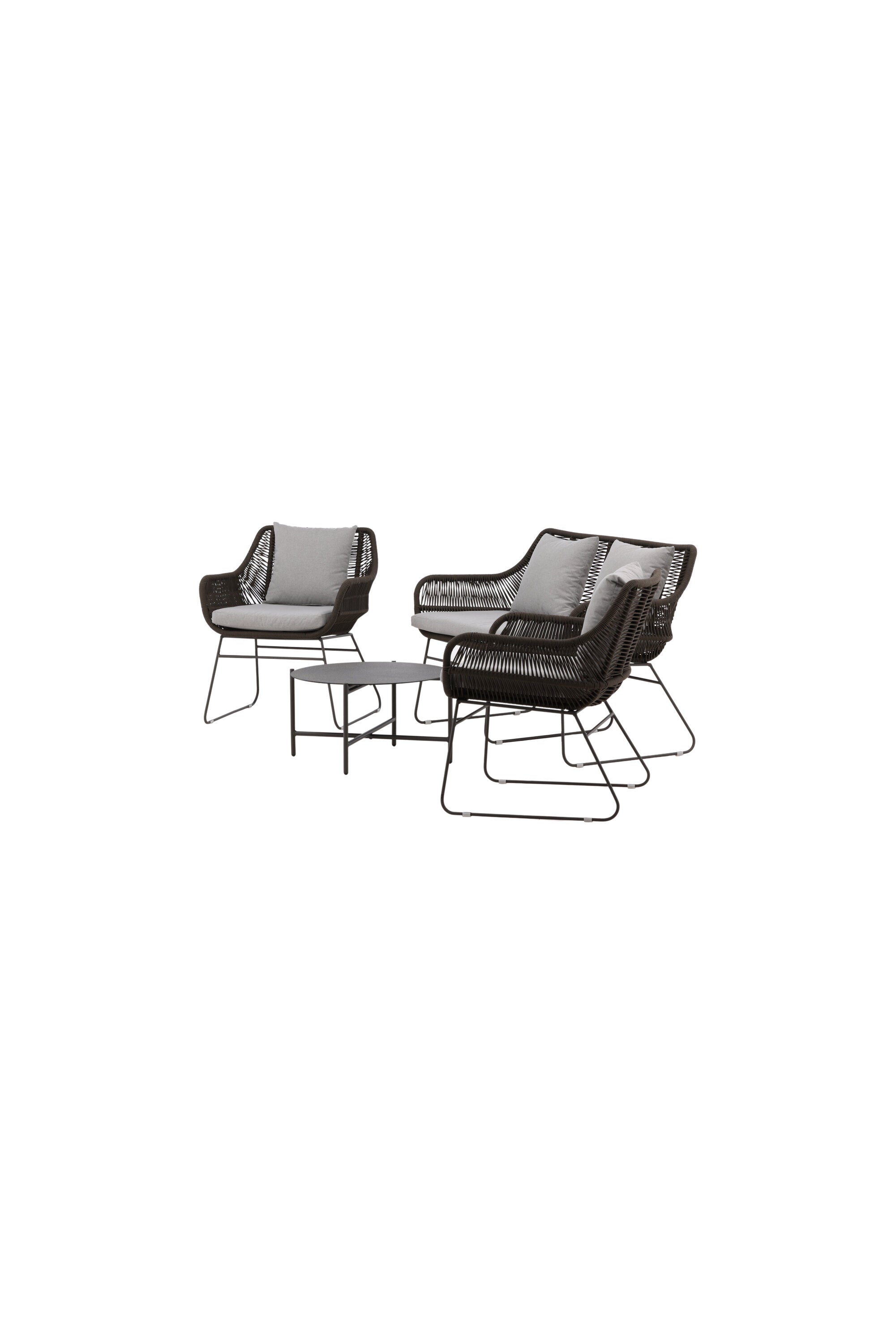 Davao Conversation Set in Grau/Braun/Dunkelgrau präsentiert im Onlineshop von KAQTU Design AG. Loungeset ist von Venture Home