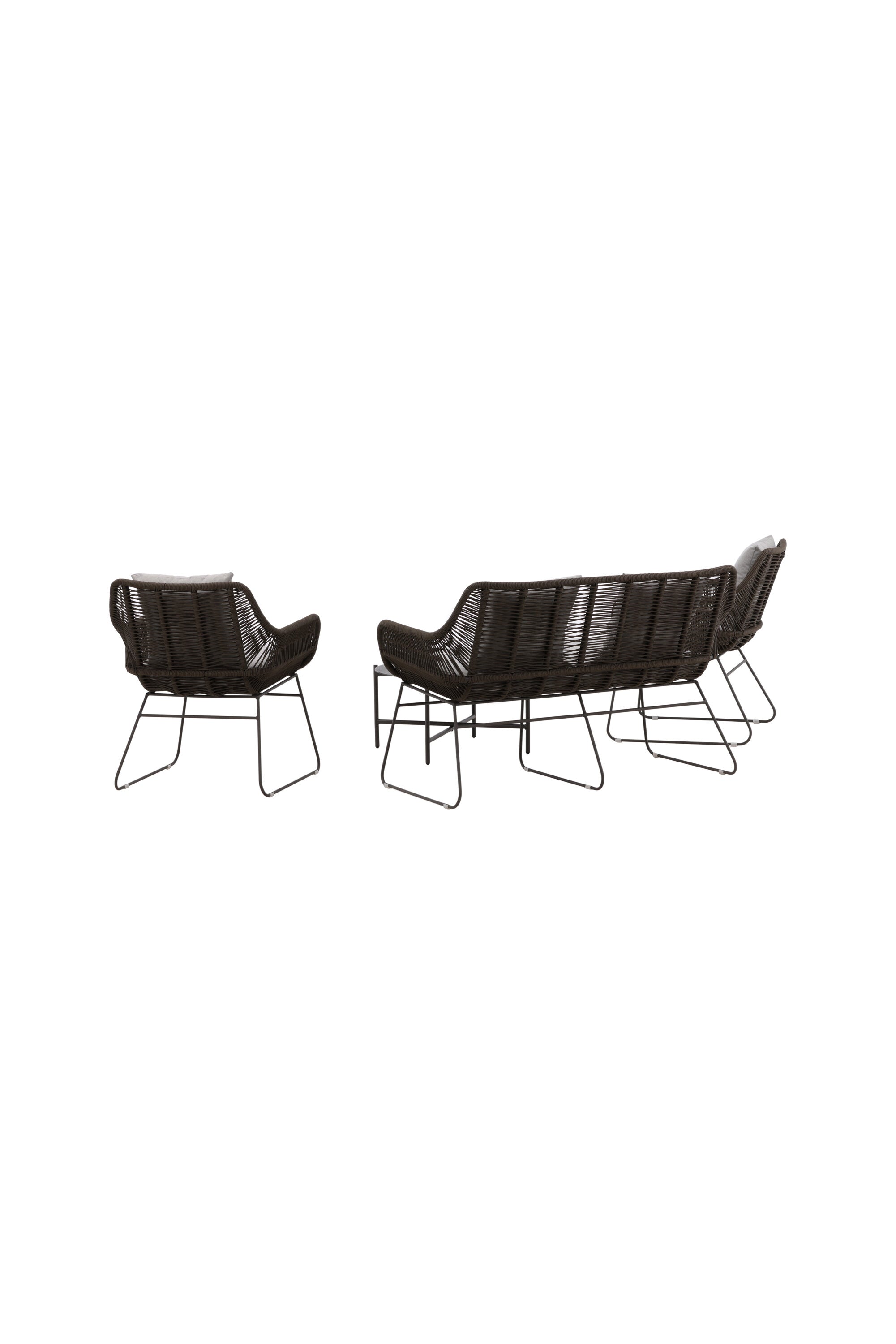 Davao Conversation Set in Grau/Braun/Dunkelgrau präsentiert im Onlineshop von KAQTU Design AG. Loungeset ist von Venture Home