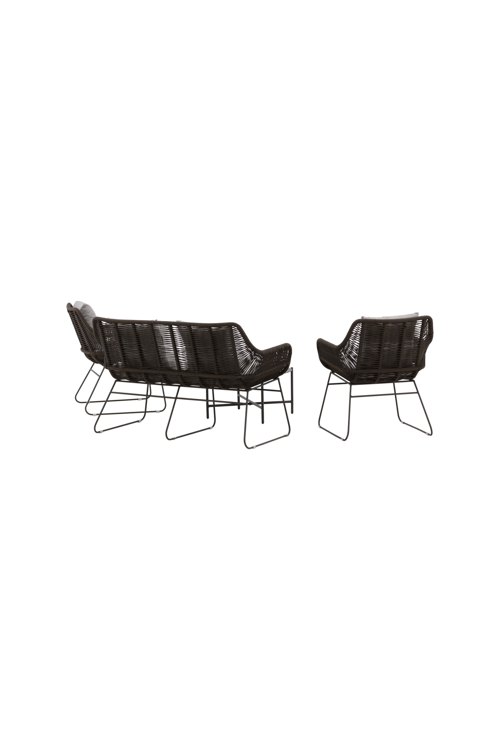 Davao Conversation Set in Grau/Braun/Dunkelgrau präsentiert im Onlineshop von KAQTU Design AG. Loungeset ist von Venture Home