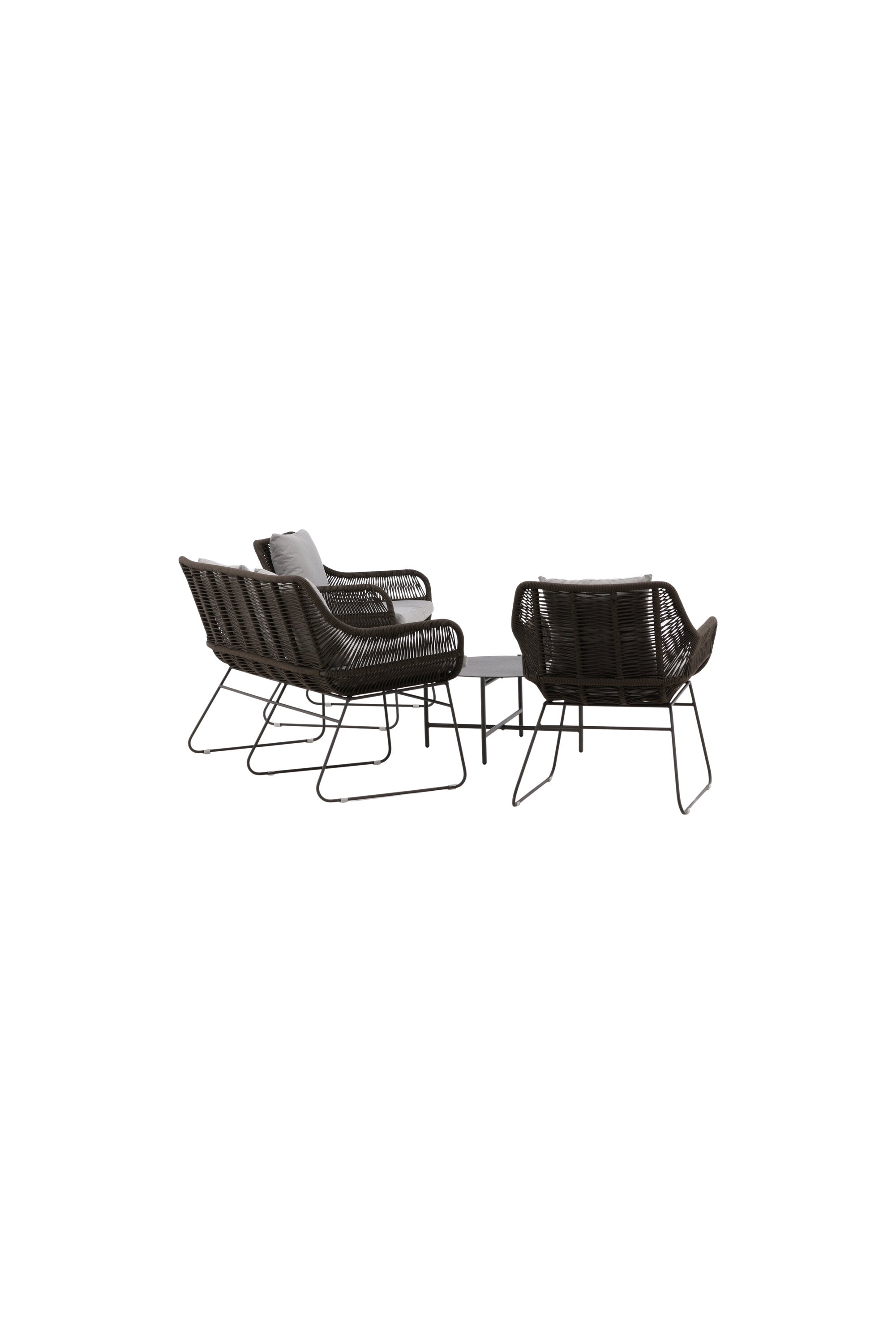 Davao Conversation Set in Grau/Braun/Dunkelgrau präsentiert im Onlineshop von KAQTU Design AG. Loungeset ist von Venture Home