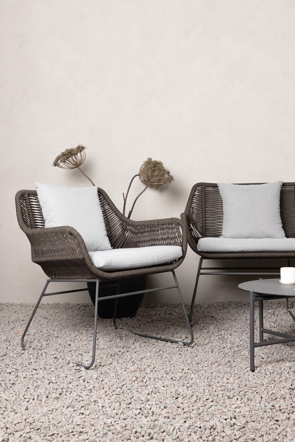 Davao Conversation Set in Grau/Braun/Dunkelgrau präsentiert im Onlineshop von KAQTU Design AG. Loungeset ist von Venture Home