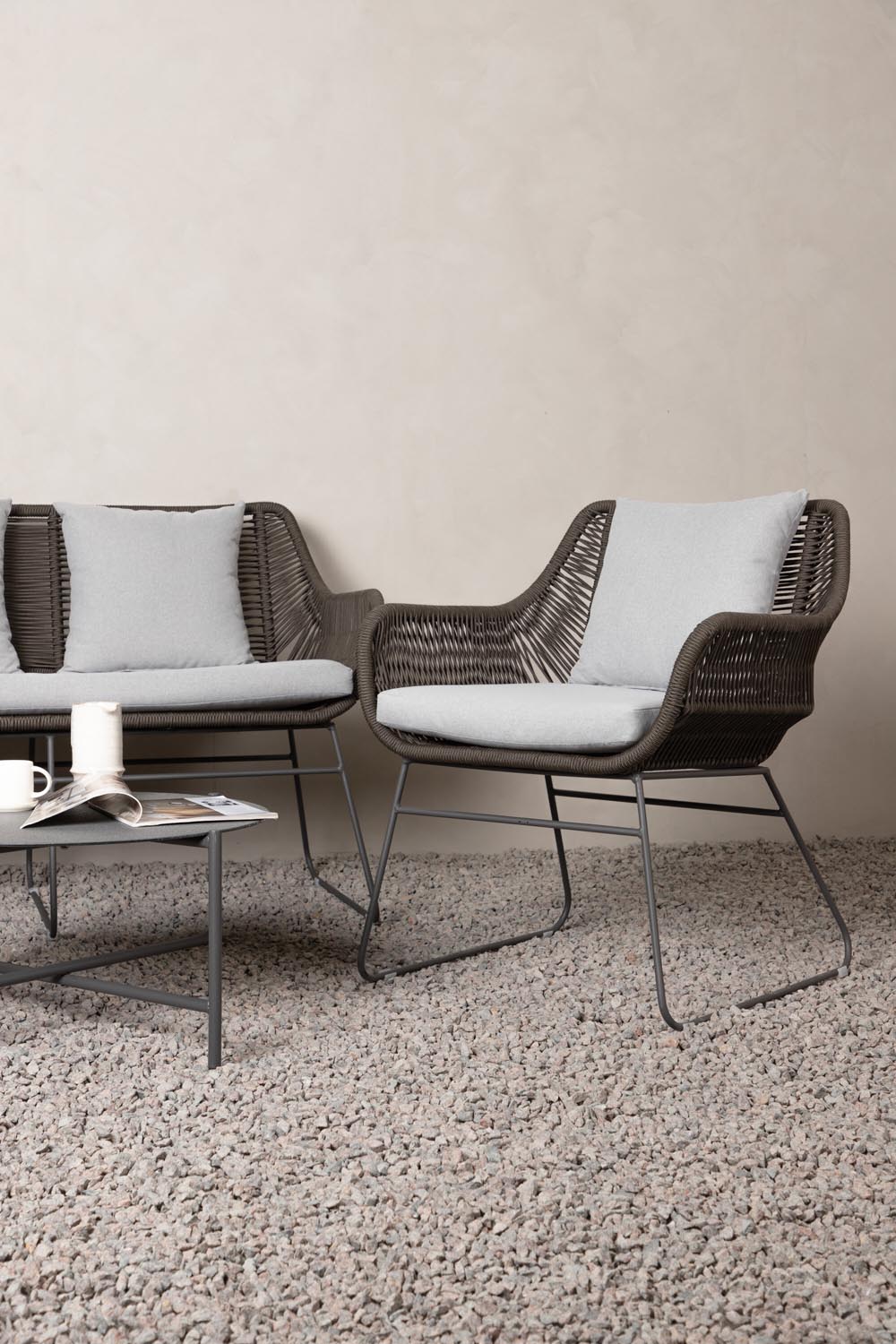 Davao Conversation Set in Grau/Braun/Dunkelgrau präsentiert im Onlineshop von KAQTU Design AG. Loungeset ist von Venture Home