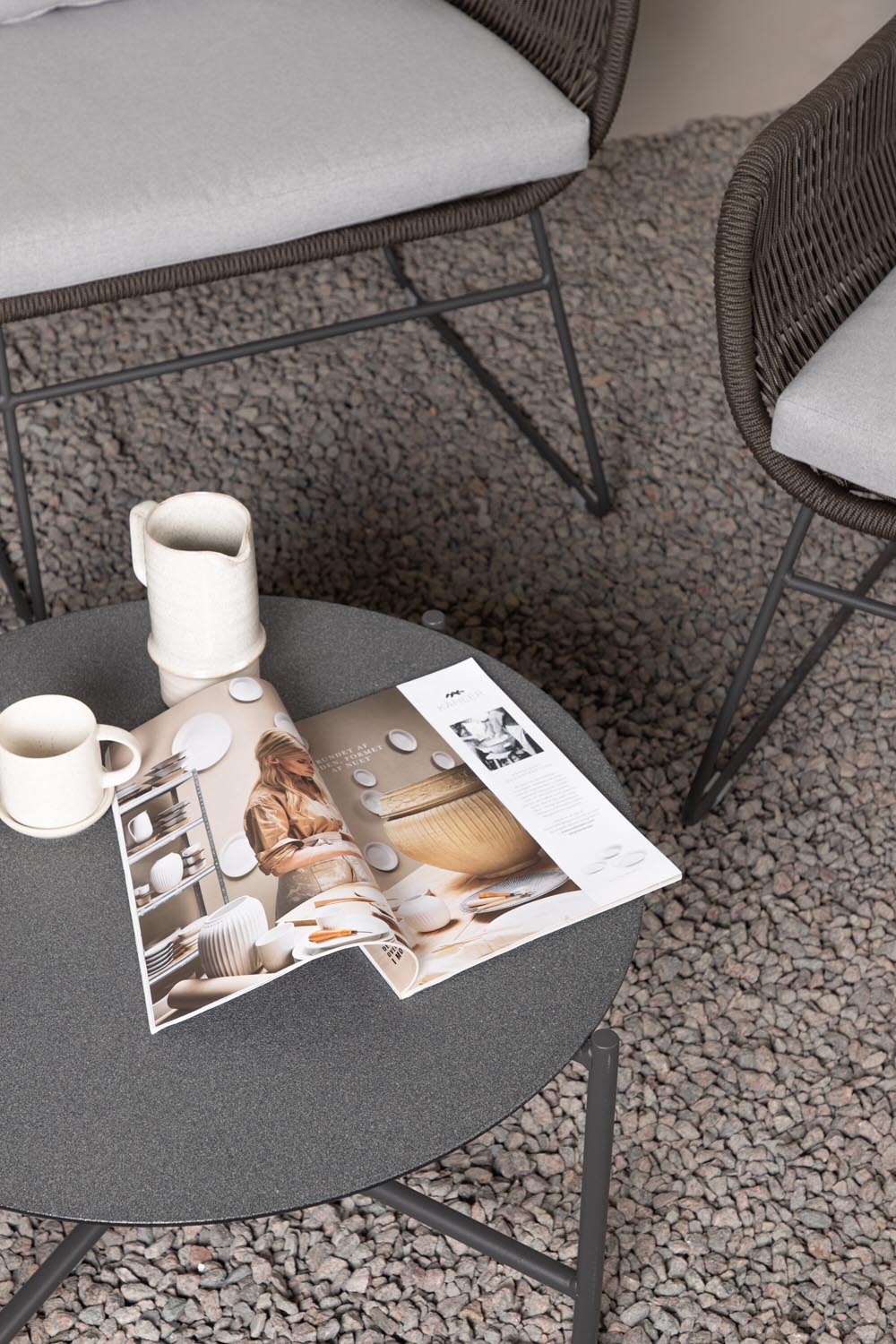 Davao Conversation Set in Grau/Braun/Dunkelgrau präsentiert im Onlineshop von KAQTU Design AG. Loungeset ist von Venture Home