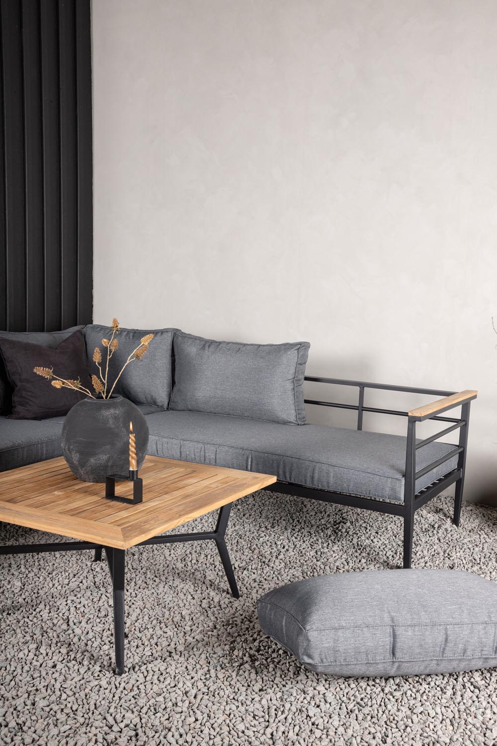 Mexiko Ecksofa Outdoorset 80cm in Schwarz präsentiert im Onlineshop von KAQTU Design AG. Loungeset ist von Venture Home