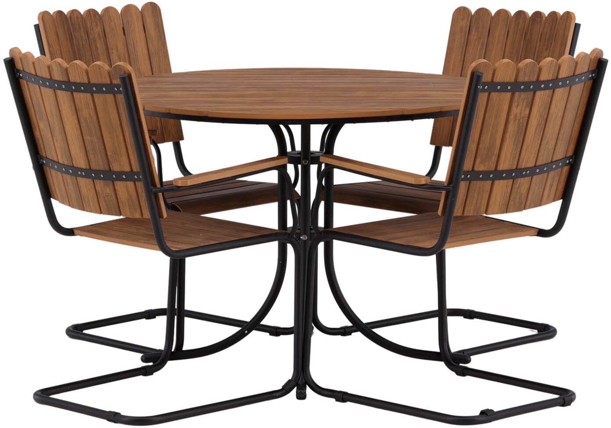 Das Holmsund Outdoor-Tischset von Venture Home vereint modernes Design und Funktionalität. Ideal für gesellige Runden im Freien, bietet es Platz für 4 Personen.