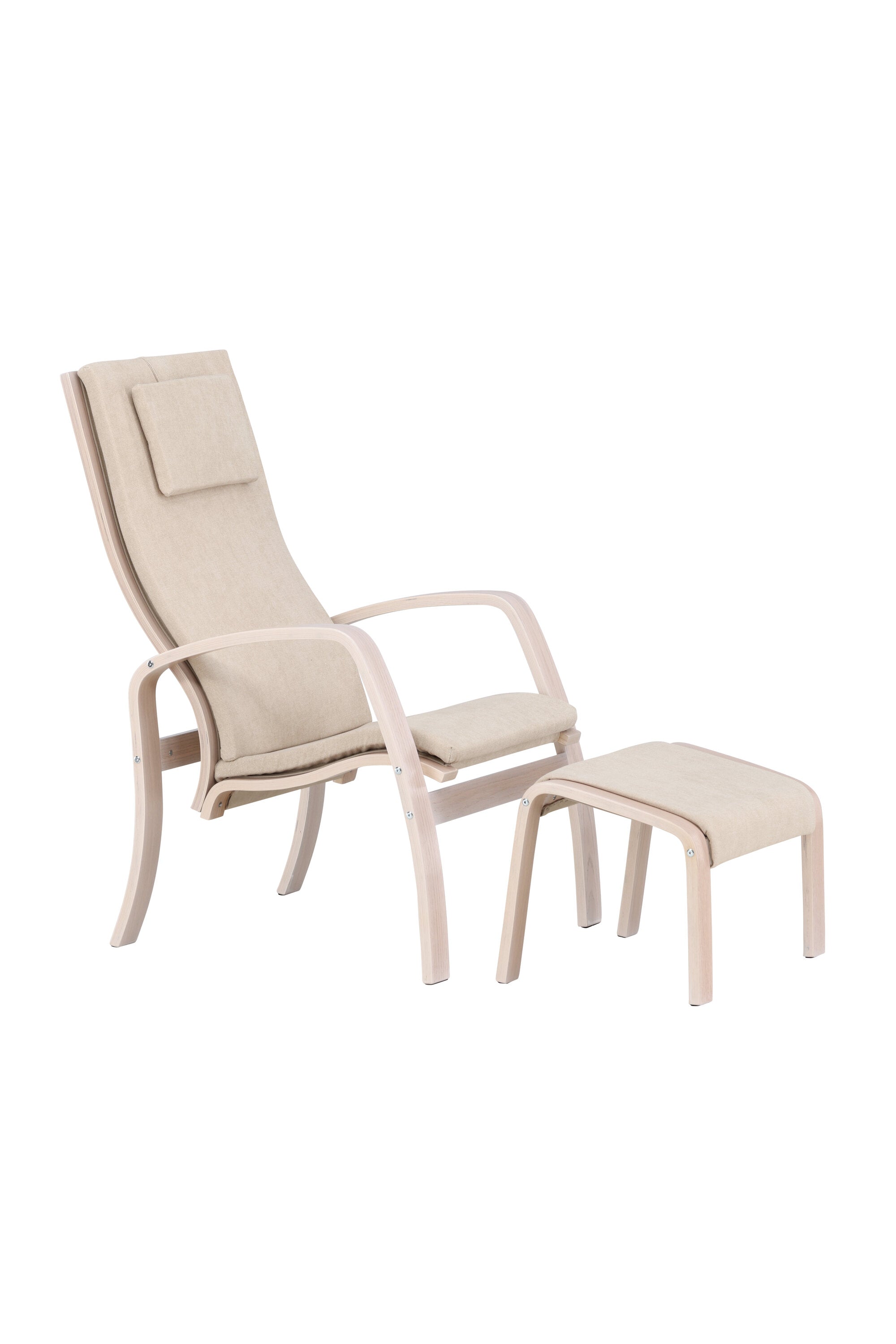 Grötö Lounge Stuhl in Hellgrau/ Weisswäsche präsentiert im Onlineshop von KAQTU Design AG. Sessel ist von Venture Home