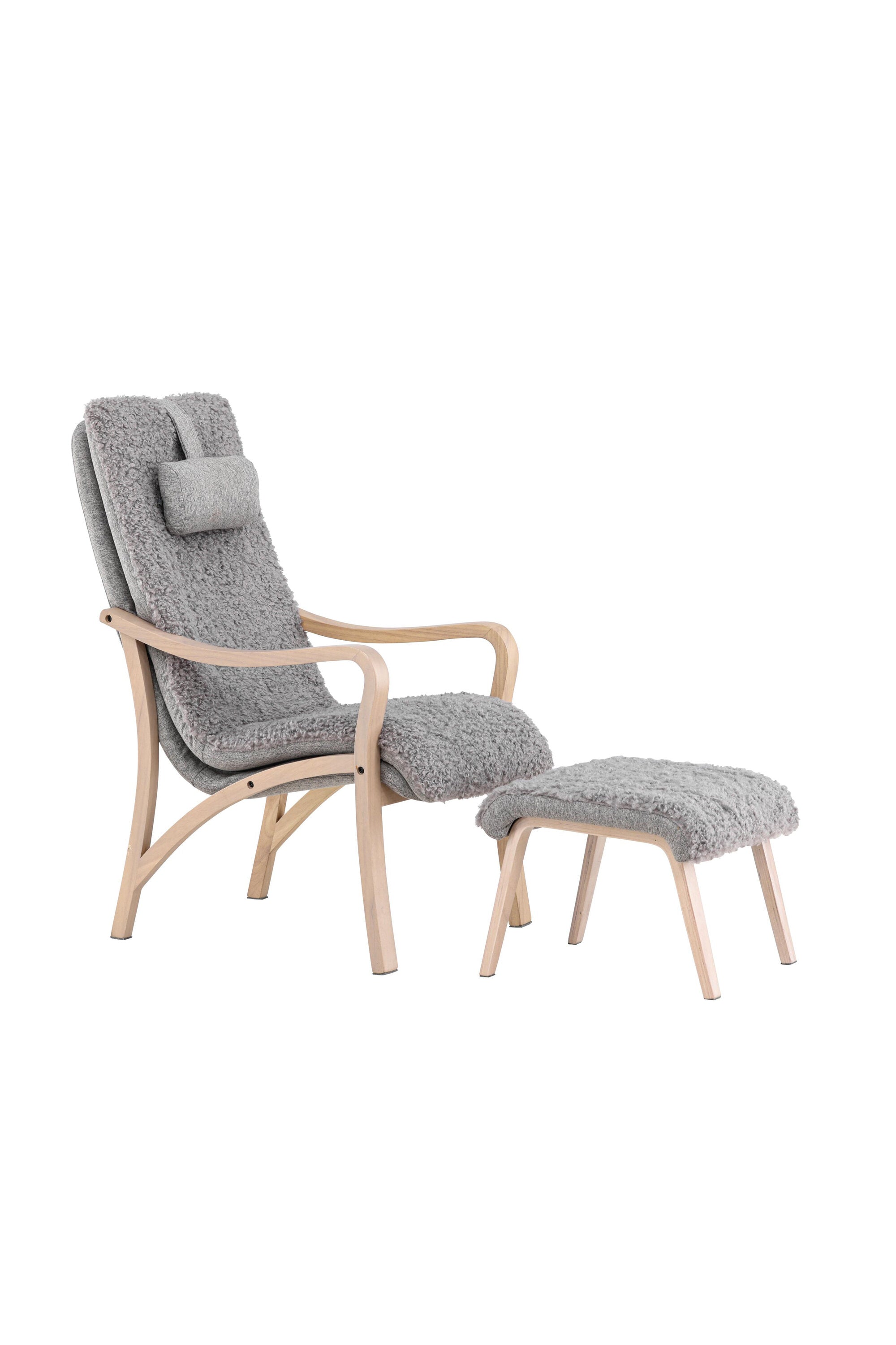 Fårö Lounge Stuhl in Hellgrau/ Weisswäsche präsentiert im Onlineshop von KAQTU Design AG. Sessel ist von Venture Home