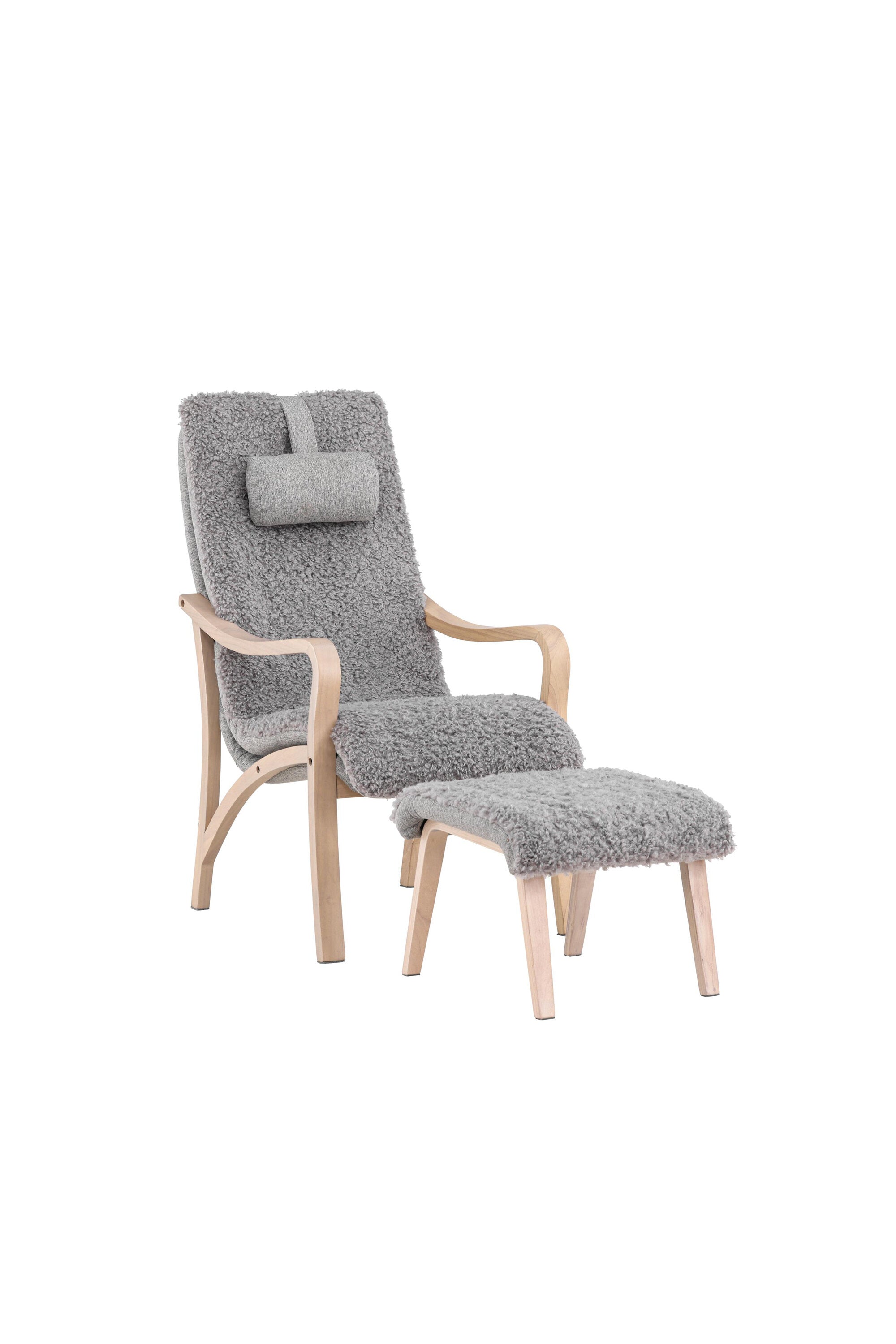 Fårö Lounge Stuhl in Hellgrau/ Weisswäsche präsentiert im Onlineshop von KAQTU Design AG. Sessel ist von Venture Home