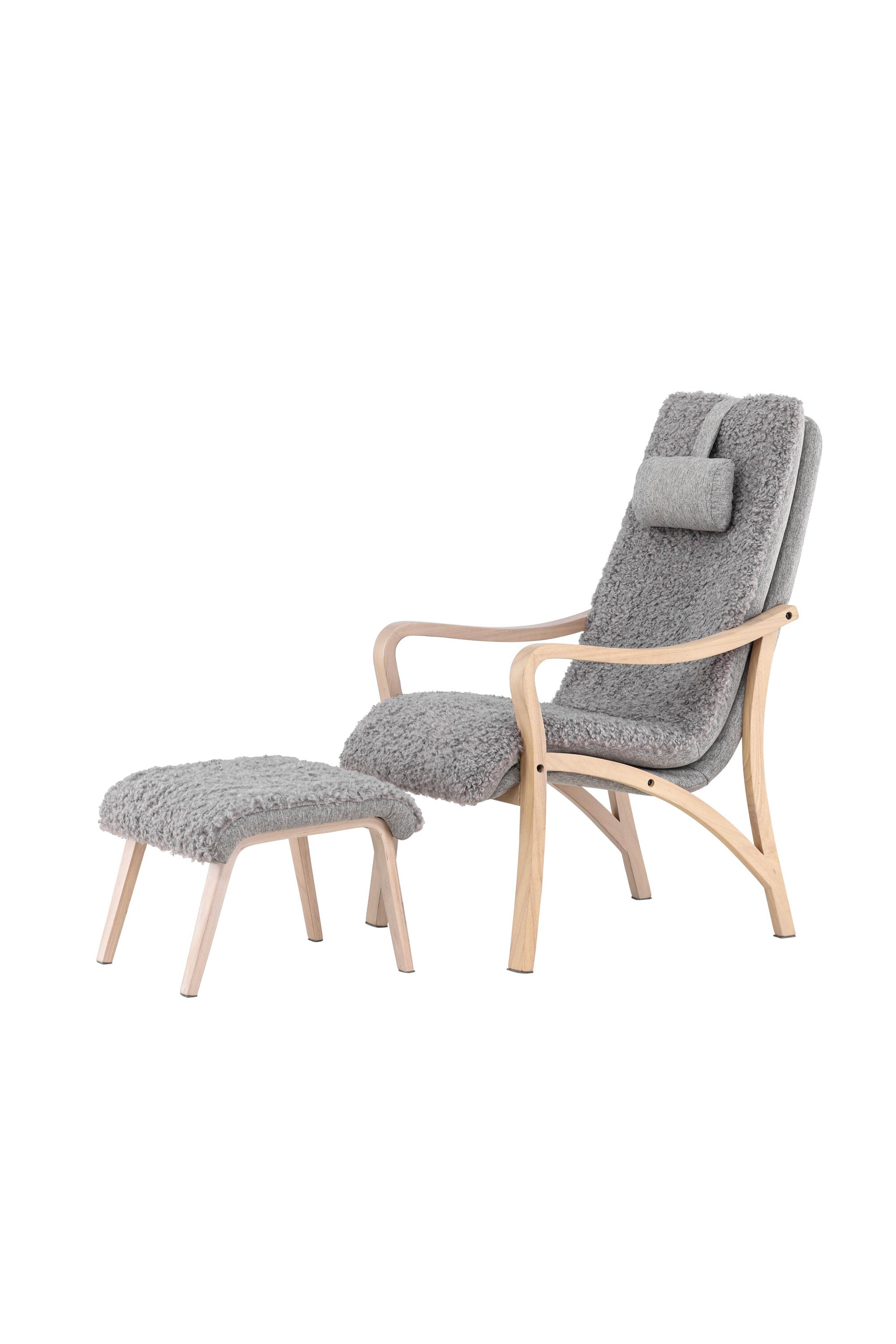Fårö Lounge Stuhl in Hellgrau/ Weisswäsche präsentiert im Onlineshop von KAQTU Design AG. Sessel ist von Venture Home