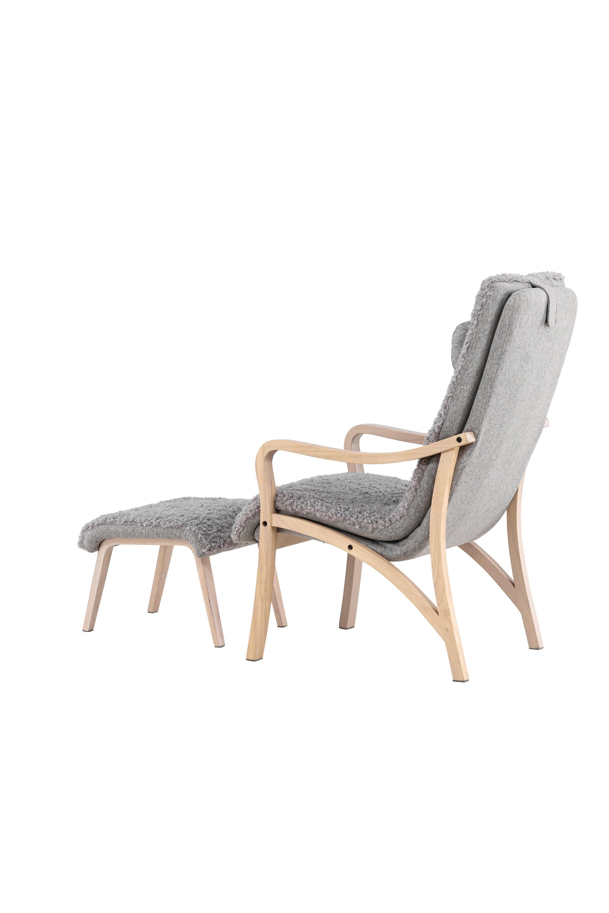 Fårö Lounge Stuhl in Hellgrau/ Weisswäsche präsentiert im Onlineshop von KAQTU Design AG. Sessel ist von Venture Home