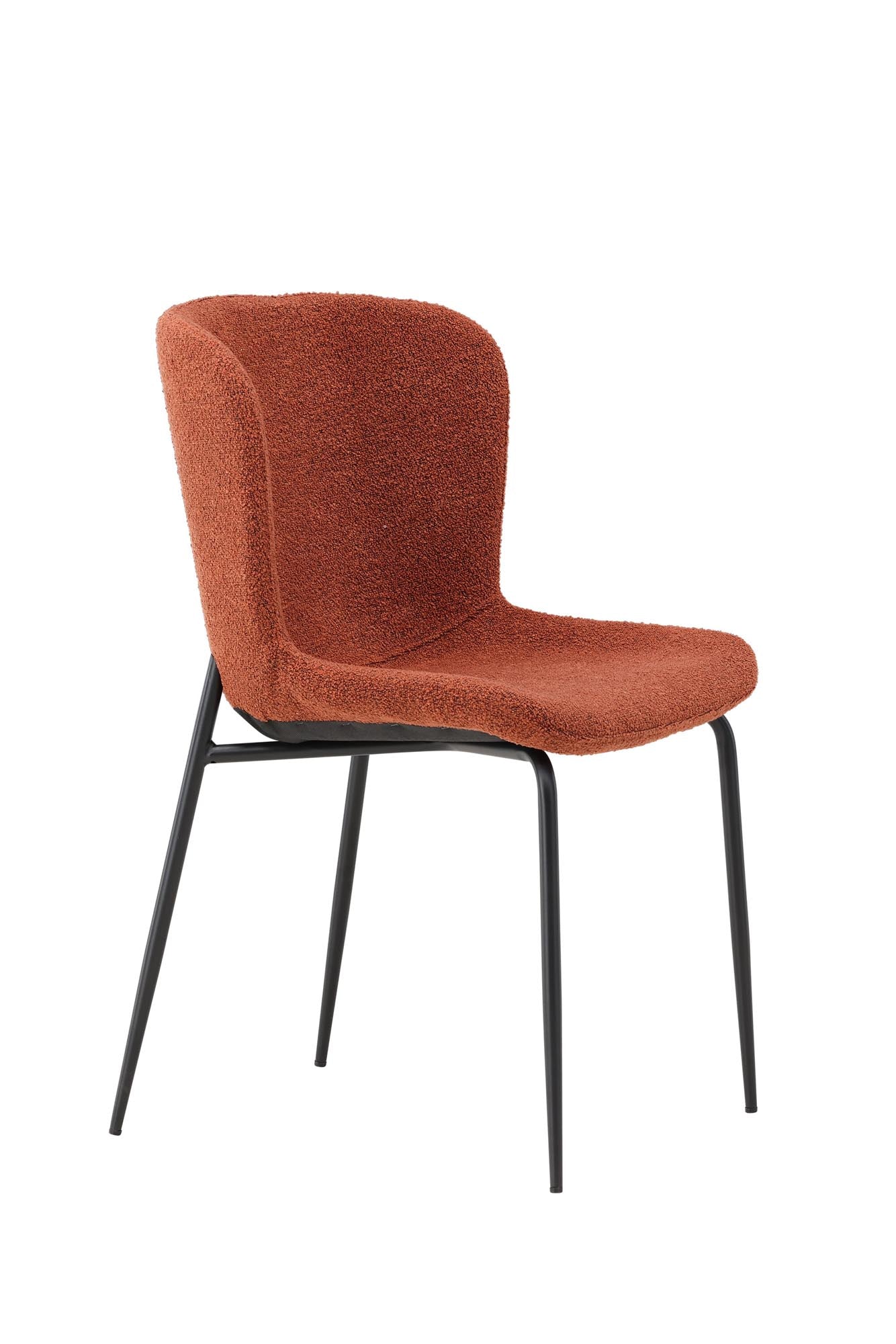 Verleihen Sie Ihrem Esszimmer mit dem Modesto Esszimmerstuhl von Venture Home einen Hauch von Eleganz. Der luxuriöse Bouclé-Stoff und die robusten schwarzen Beine sorgen für Komfort und Stil.