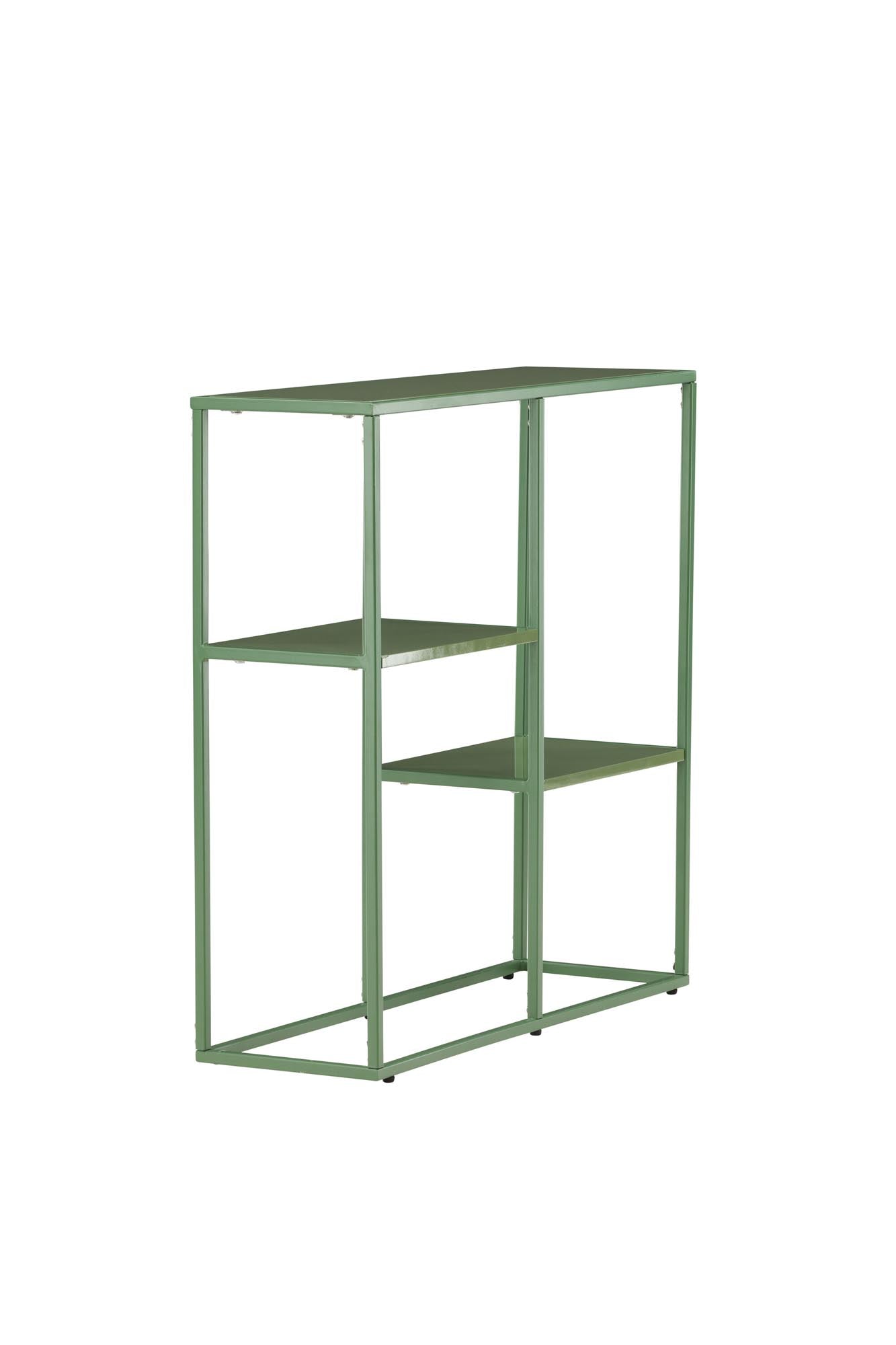 Entdecken Sie das stilvolle Staal Bücherregal von Venture Home in modernem Grün. Funktionalität und elegantes Design vereinen sich für Ihr Zuhause.