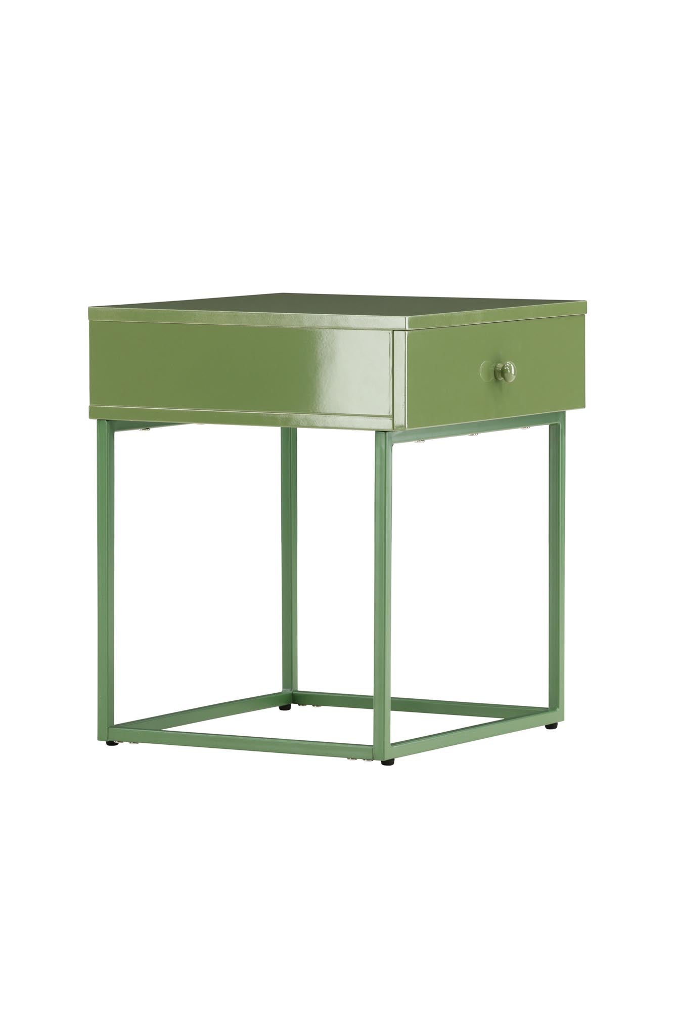 Entdecken Sie den stilvollen Bakal Nachttisch von Venture Home – ein elegantes Möbelstück aus robustem Stahl mit praktischer Aufbewahrung und modernem Design.