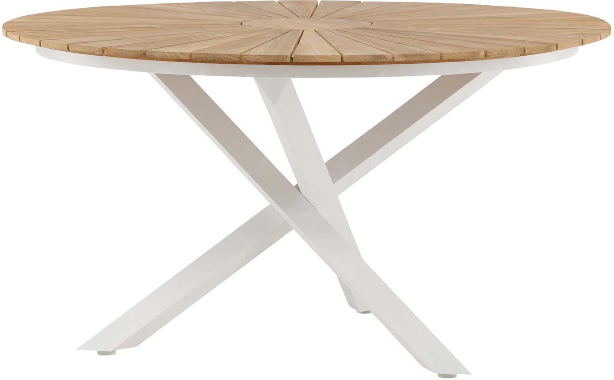 Eleganter Mexiko Gartentisch von Venture Home aus hochwertigem Teakholz und stabilem Metallgestell – ideal für gesellige Stunden im Freien.