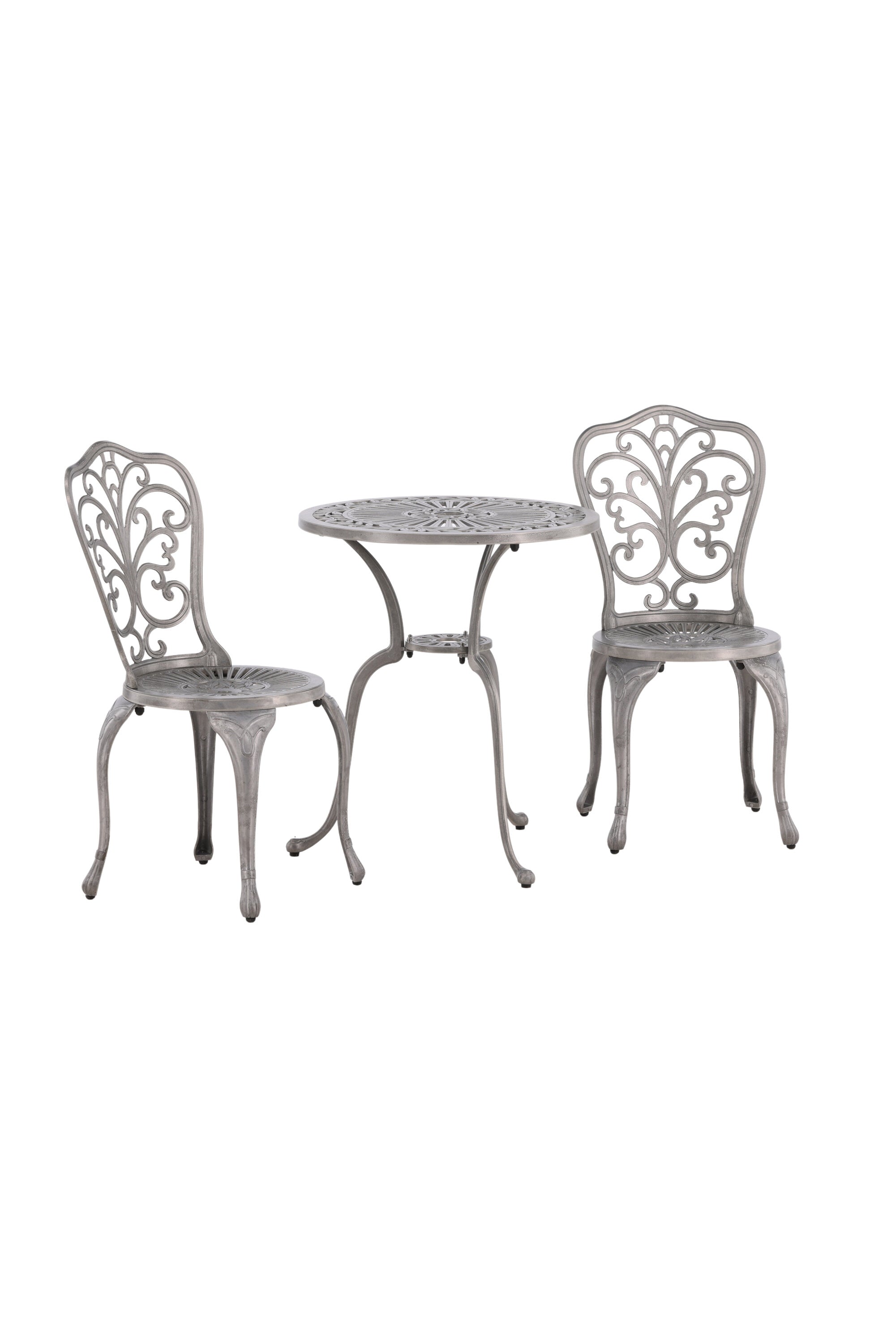 Nandin Café Outdoorset ⌀60cm/2St. in Silber präsentiert im Onlineshop von KAQTU Design AG. Gartentischset ist von Venture Home