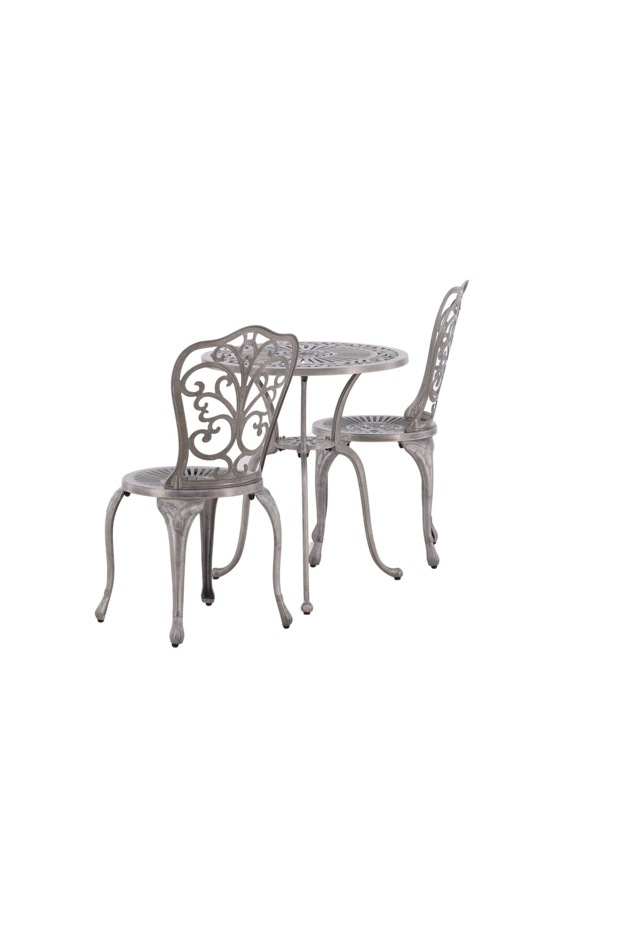 Nandin Café Outdoorset ⌀60cm/2St. in Silber präsentiert im Onlineshop von KAQTU Design AG. Gartentischset ist von Venture Home