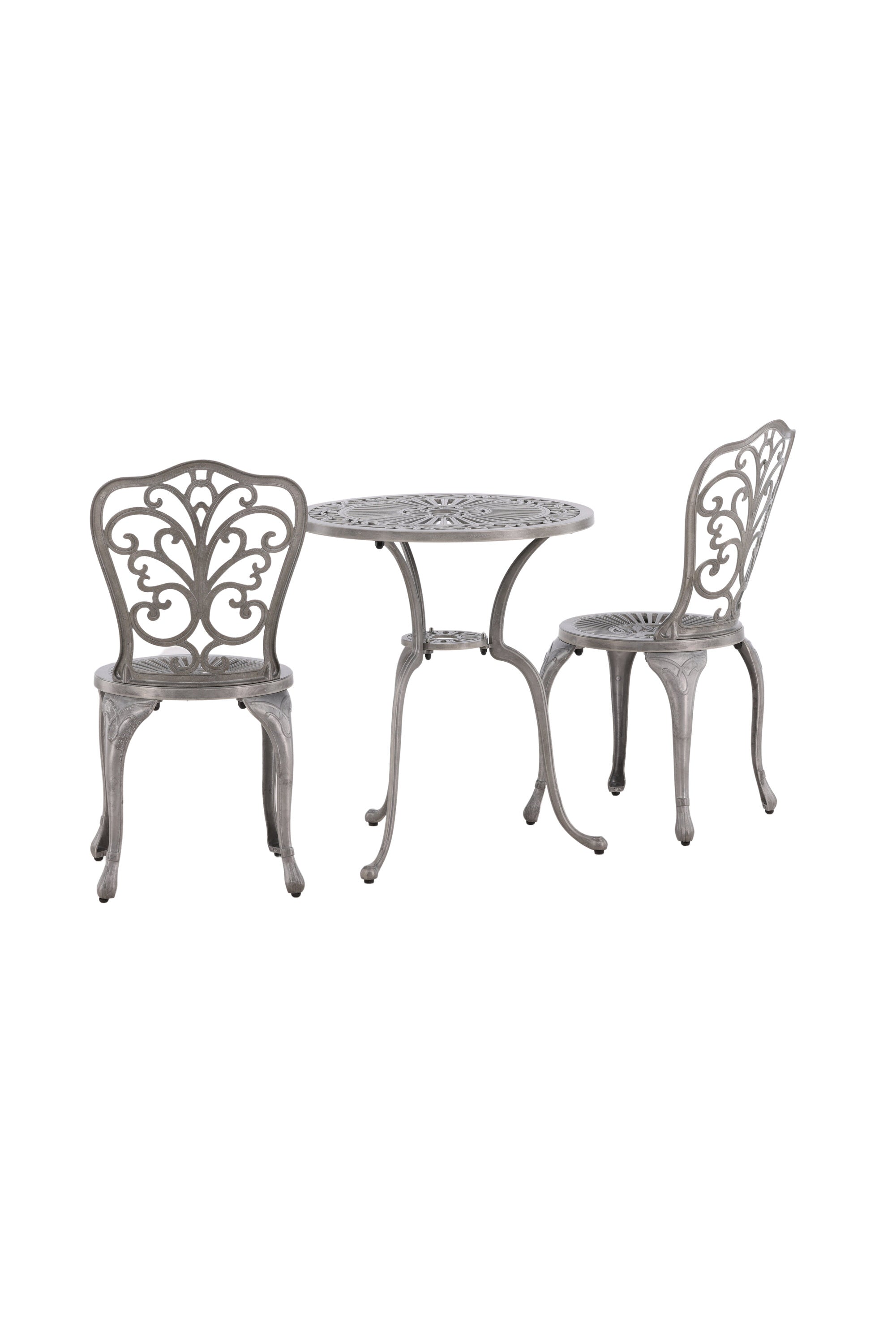 Nandin Café Outdoorset ⌀60cm/2St. in Silber präsentiert im Onlineshop von KAQTU Design AG. Gartentischset ist von Venture Home