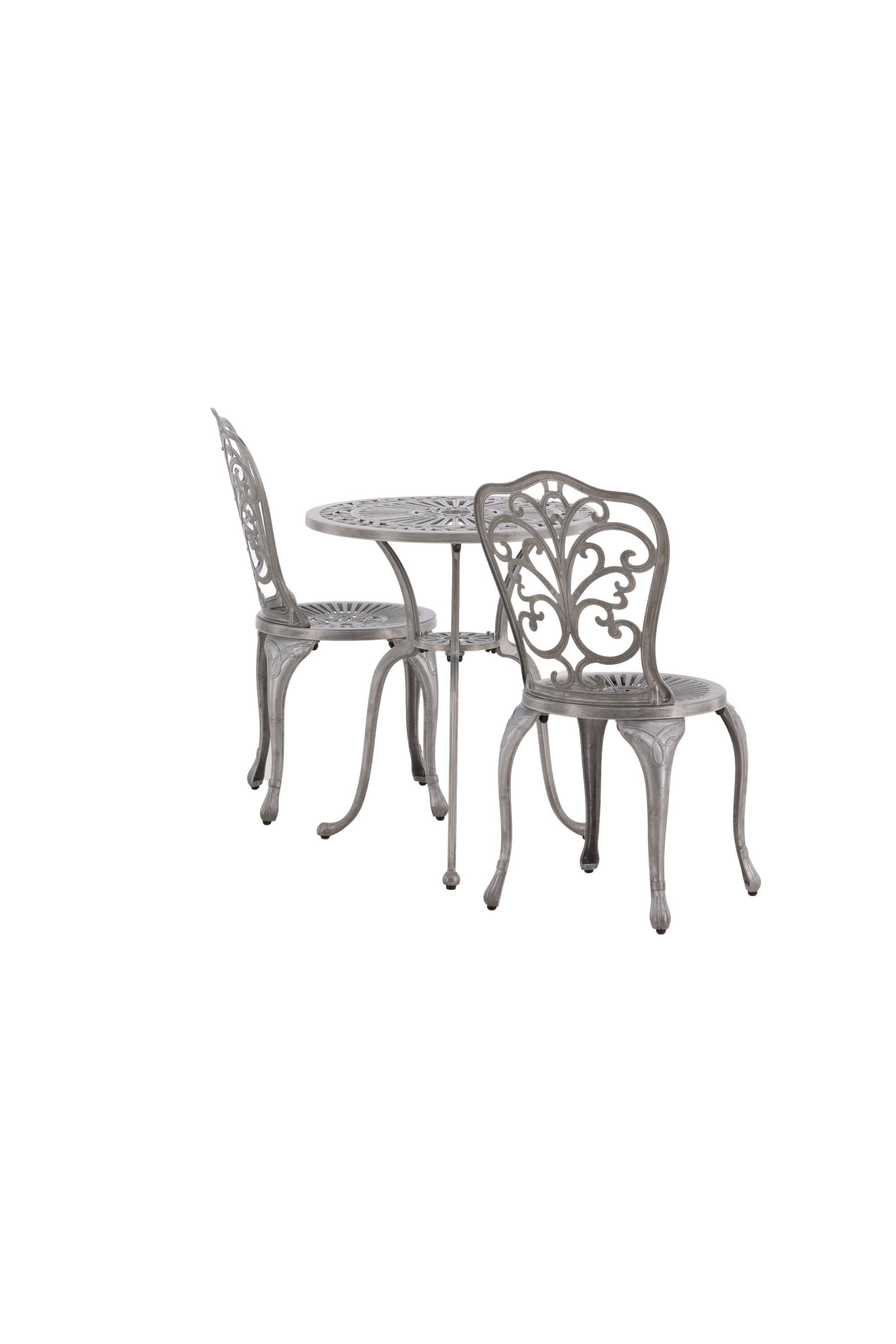 Nandin Café Outdoorset ⌀60cm/2St. in Silber präsentiert im Onlineshop von KAQTU Design AG. Gartentischset ist von Venture Home
