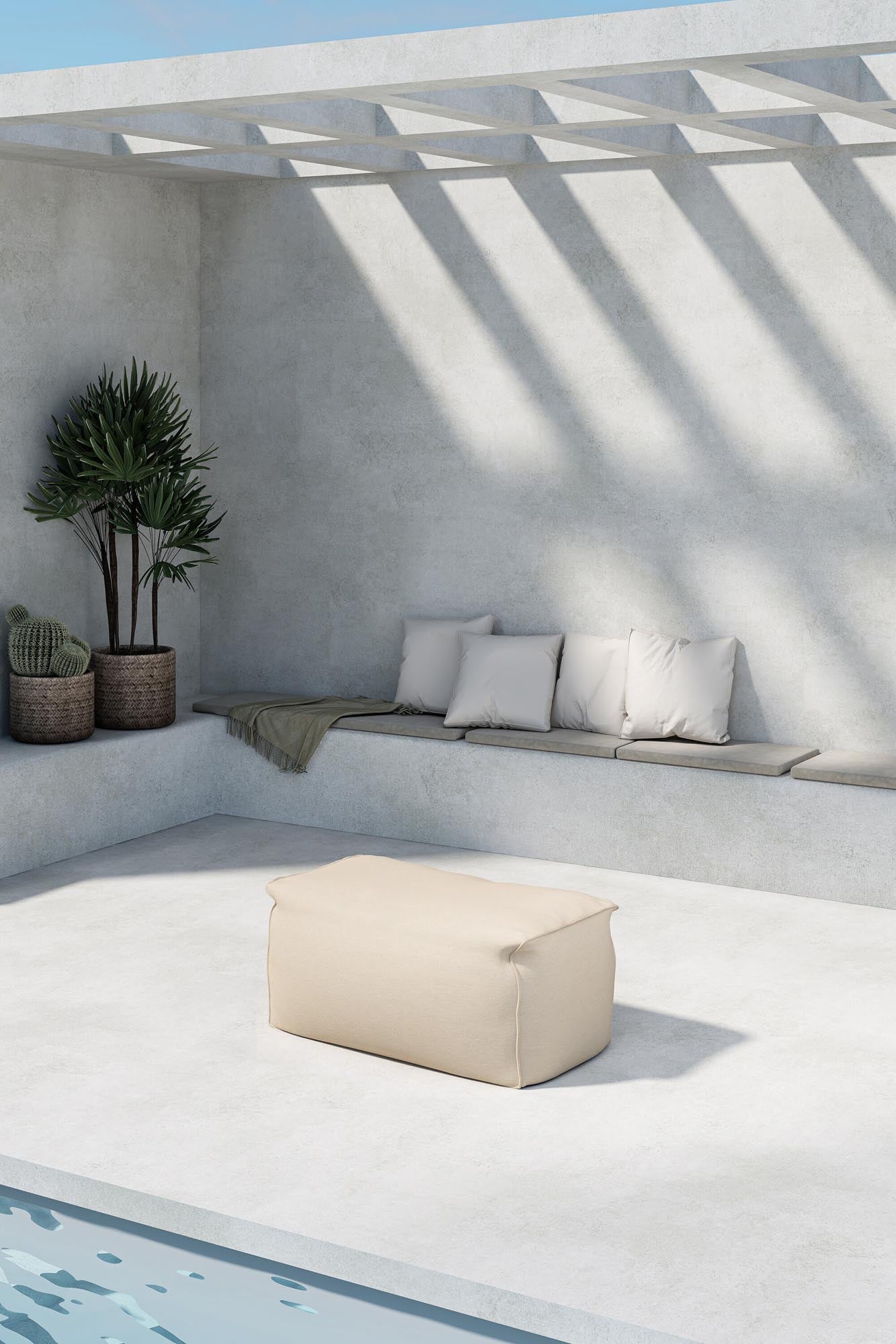 Redang Ottoman in Beige präsentiert im Onlineshop von KAQTU Design AG. Ottoman ist von Venture Home