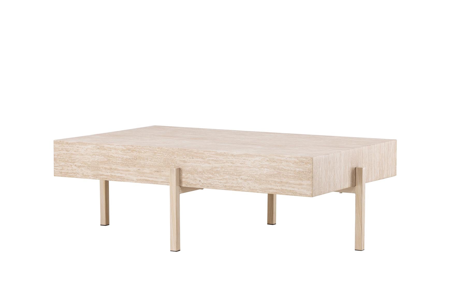 Vadholmen Sofatisch 76x130 von Vind: Moderner Beistelltisch aus MDF und Stahl, ideal für stilvolle Akzente in jedem Raum.