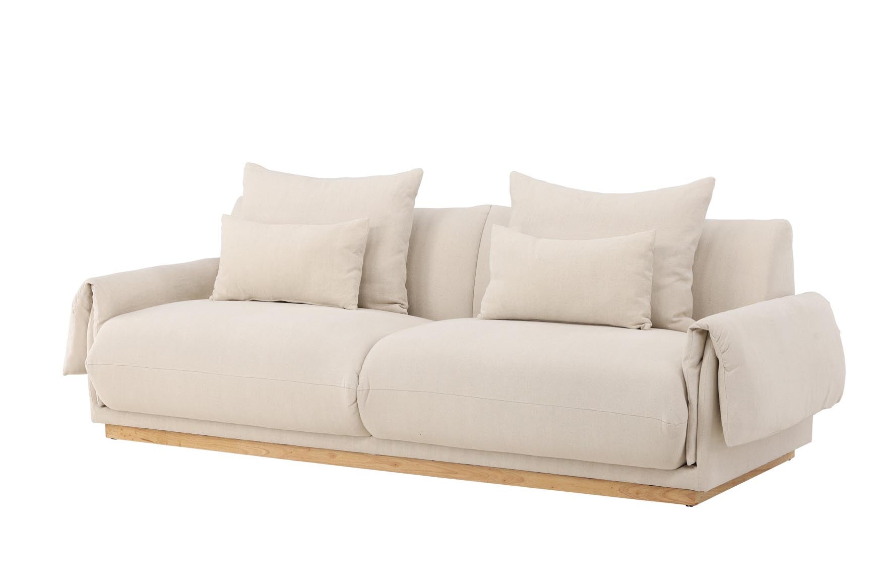 Mollösund 3-Sitzer von Vind: Elegantes skandinavisches Sofa mit hochwertigem Stoff, robustem Kiefernholz und optimalem Sitzkomfort.