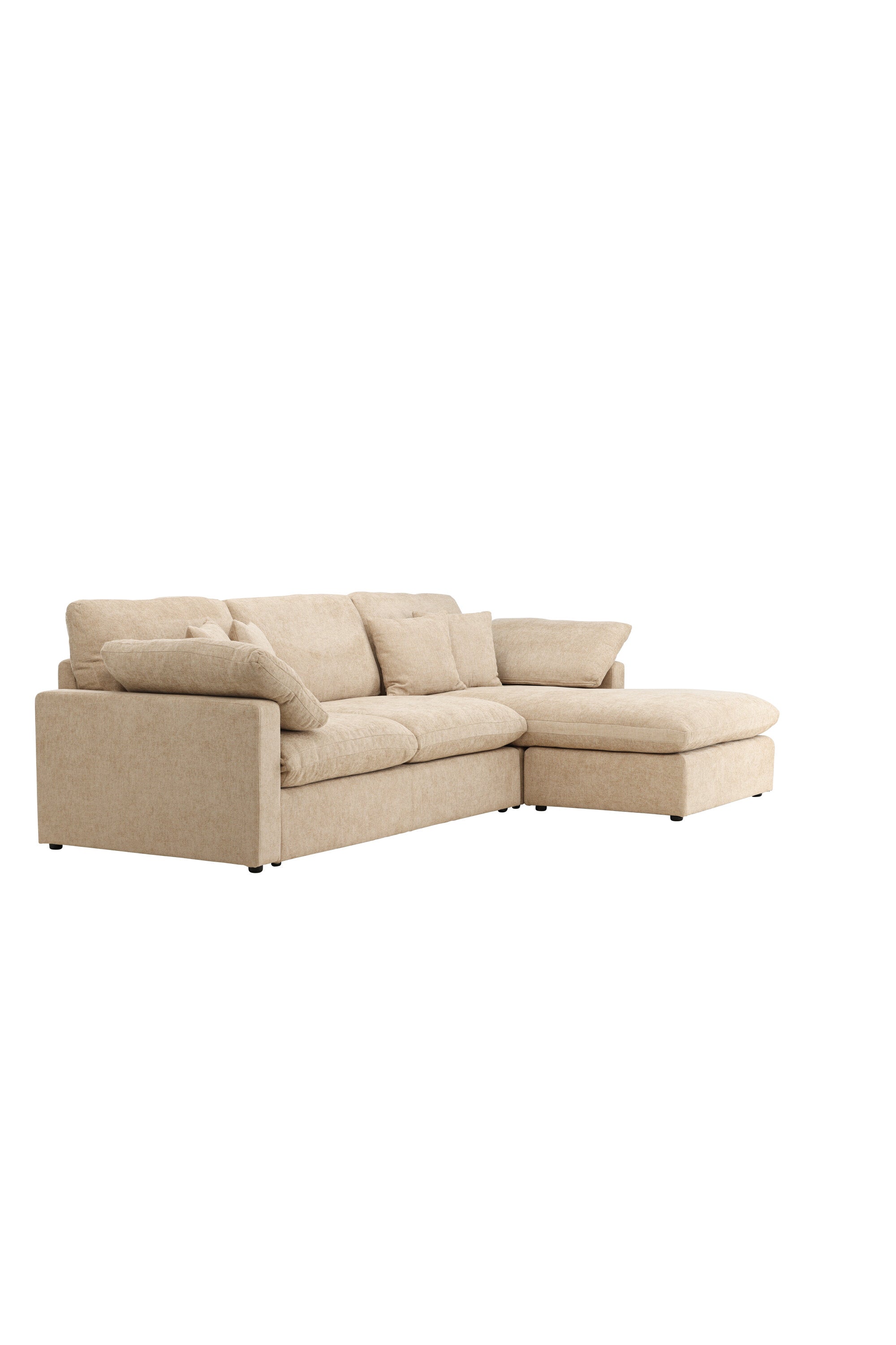 Das Amalfi Ecksofa von Vind bietet modernen Komfort und stilvolles Design für Ihr Wohnzimmer.