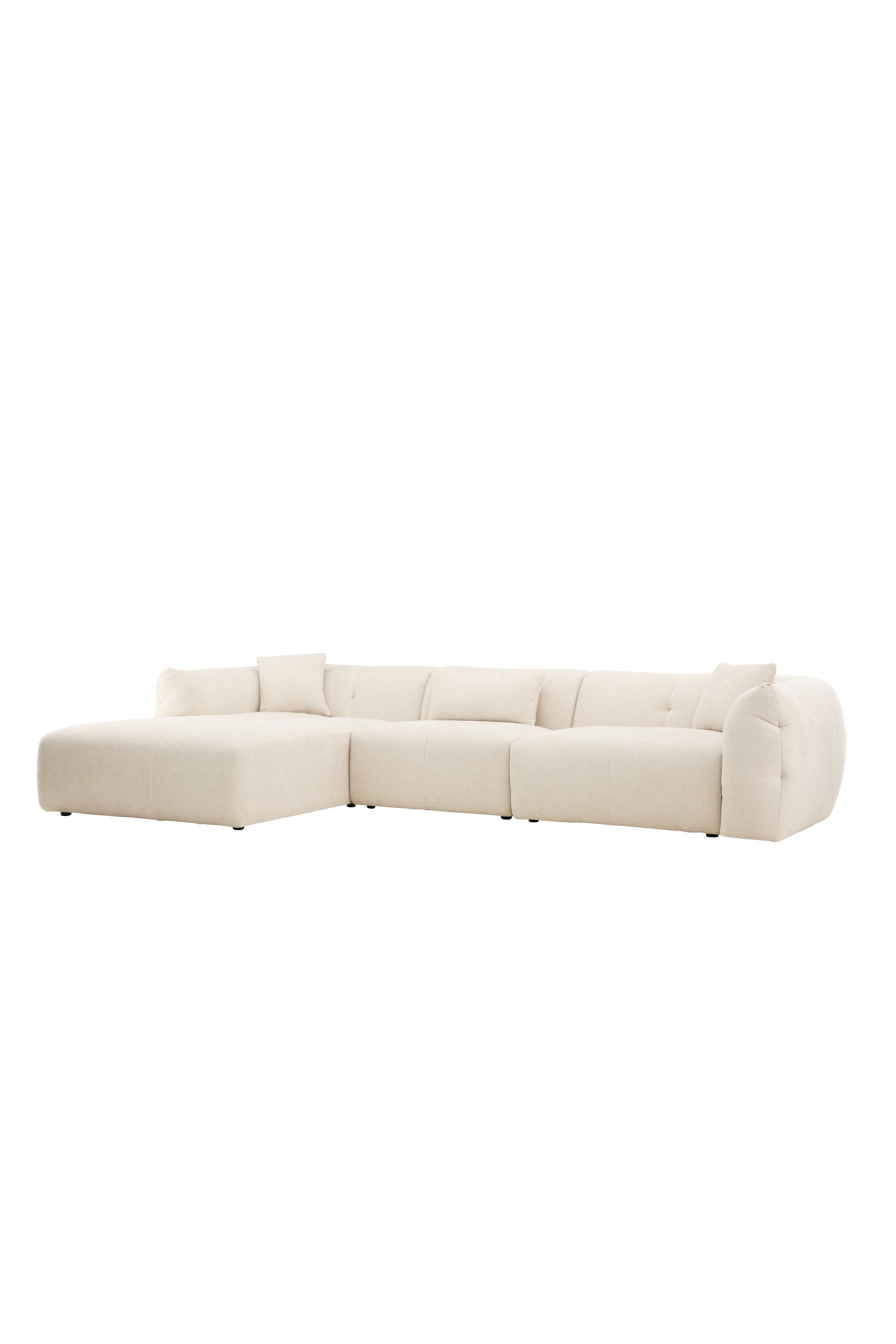 Das Positano Ecksofa von Vind kombiniert stilvolles Design mit hohem Komfort, perfekt für zeitgemässe Wohnräume.
