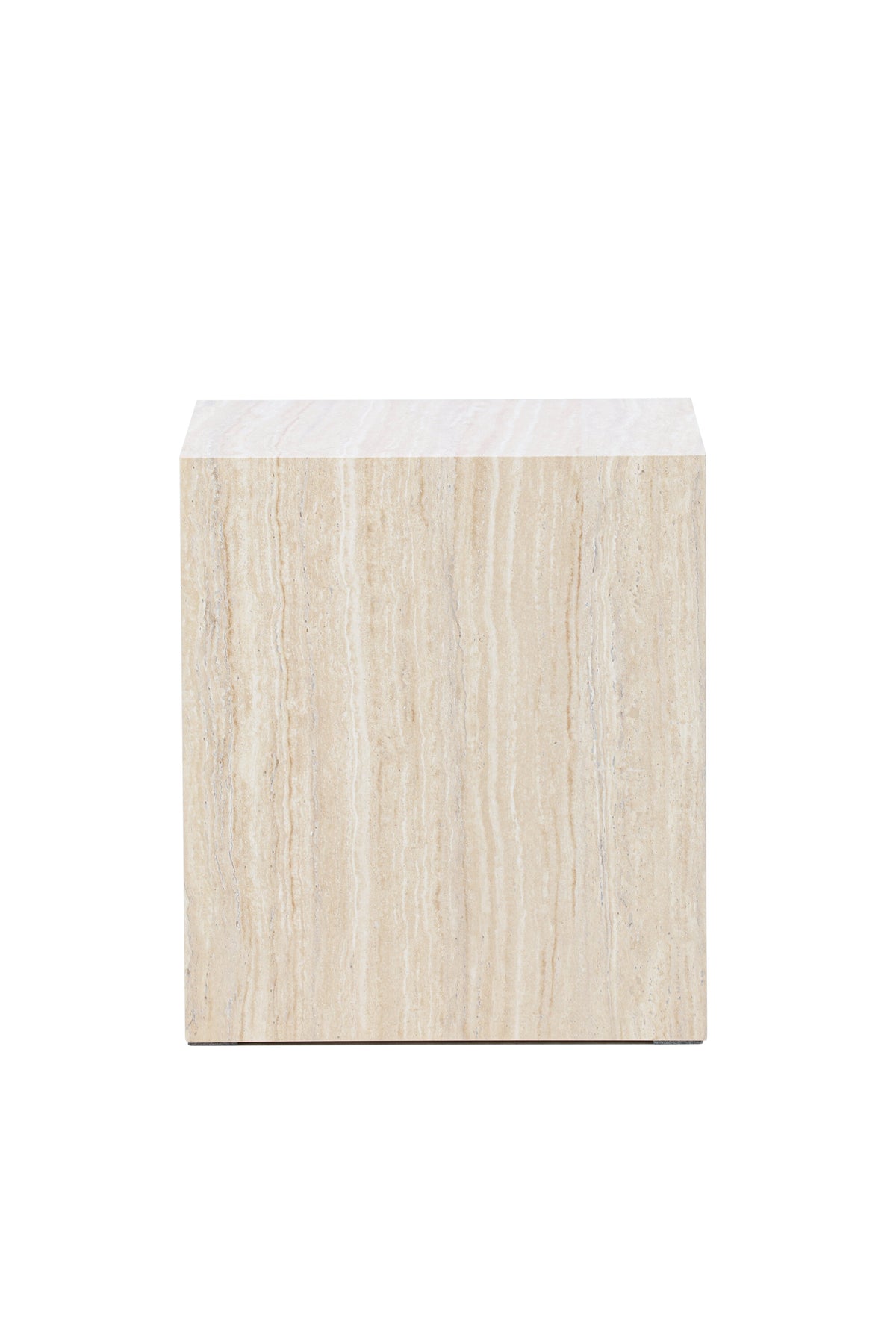York Sofatisch von Venture Home, beiger Beistelltisch aus MDF mit quadratischer Tischplatte und schlichten Beinen im Steinlook
